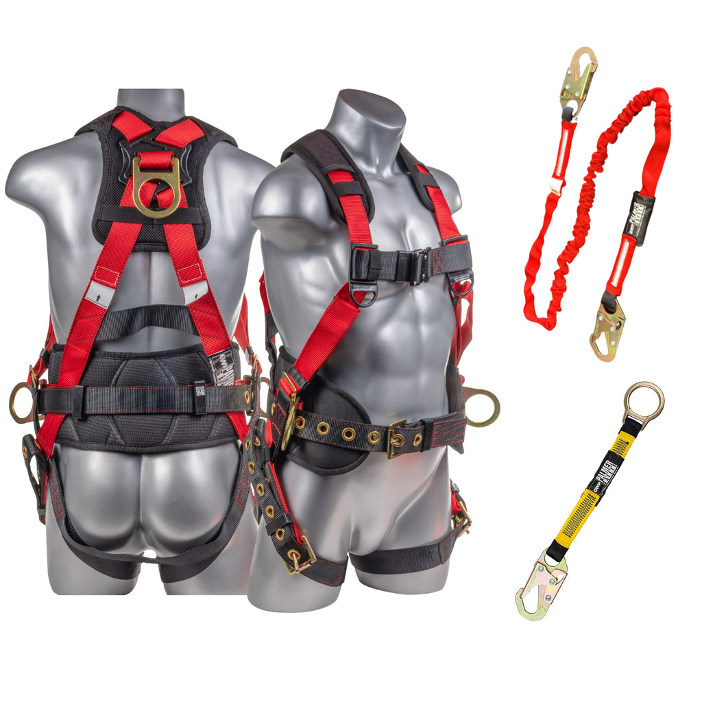 Palmer Safety Hammerhead 5pt Safety Harness Back Padded, QCB Chest, Tongue Buckel Legs Straps, Back & Side D-Rings