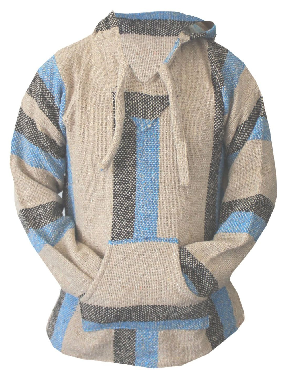 Del Mex Mexican Baja Hoodie Hippie Surf Poncho Sweater Sweatshirt Pullover Jerga