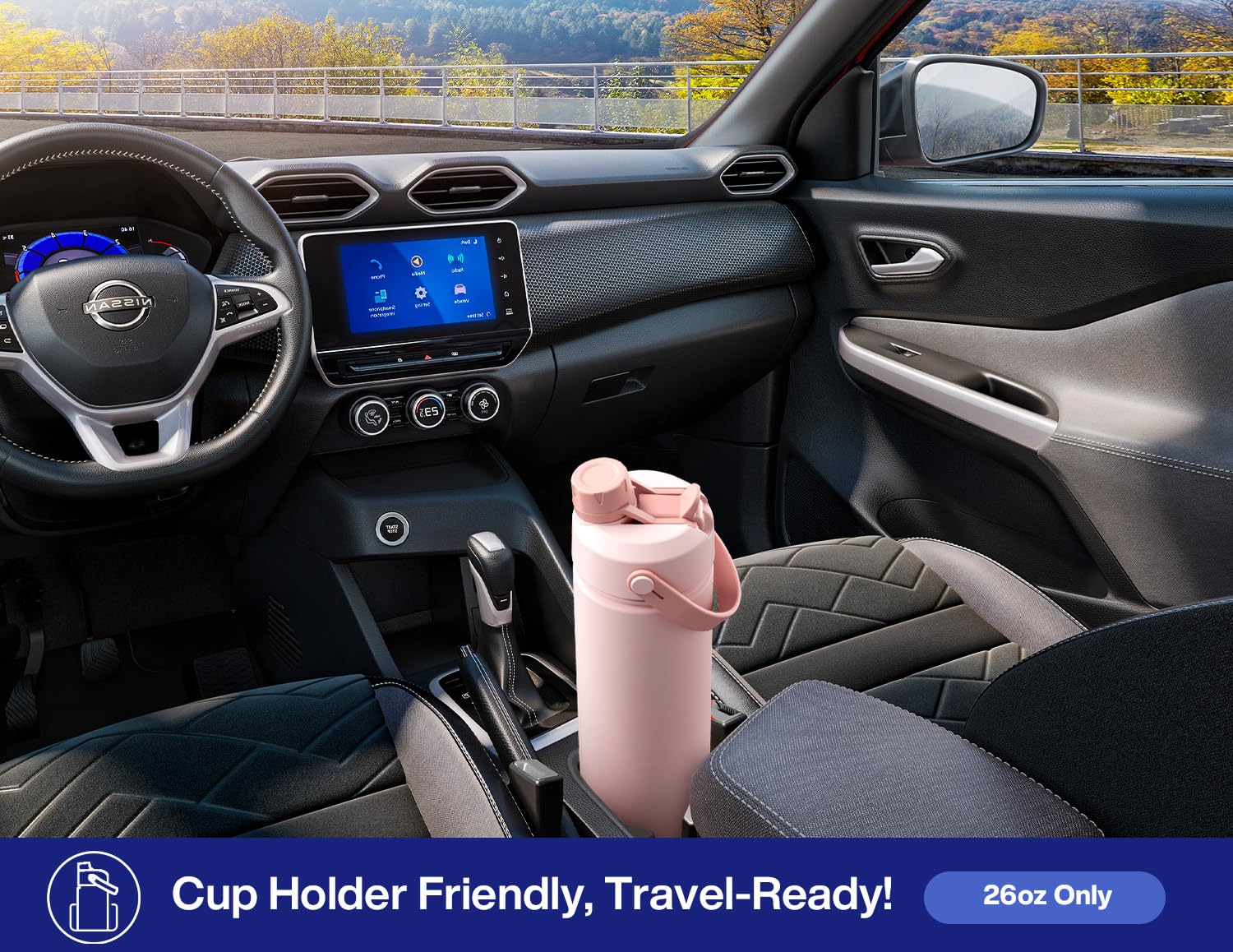 POWCAN 26 oz Insulated Water Bottle with 2-in-1 Straw and Spout Lid, Keep Cold 24H, Leak-Proof, Fits in Car Cup Holder, Stainless Steel Water Bottle for Sports, Travel, Gym, Gift, and School (Ace)