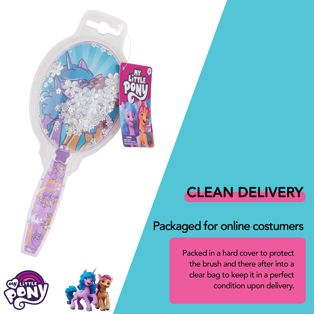 CoComelon Hair Brush with Magical Sparkling Stars Confetti HairBrush, Green - Kids Hair Brush Ages 3+