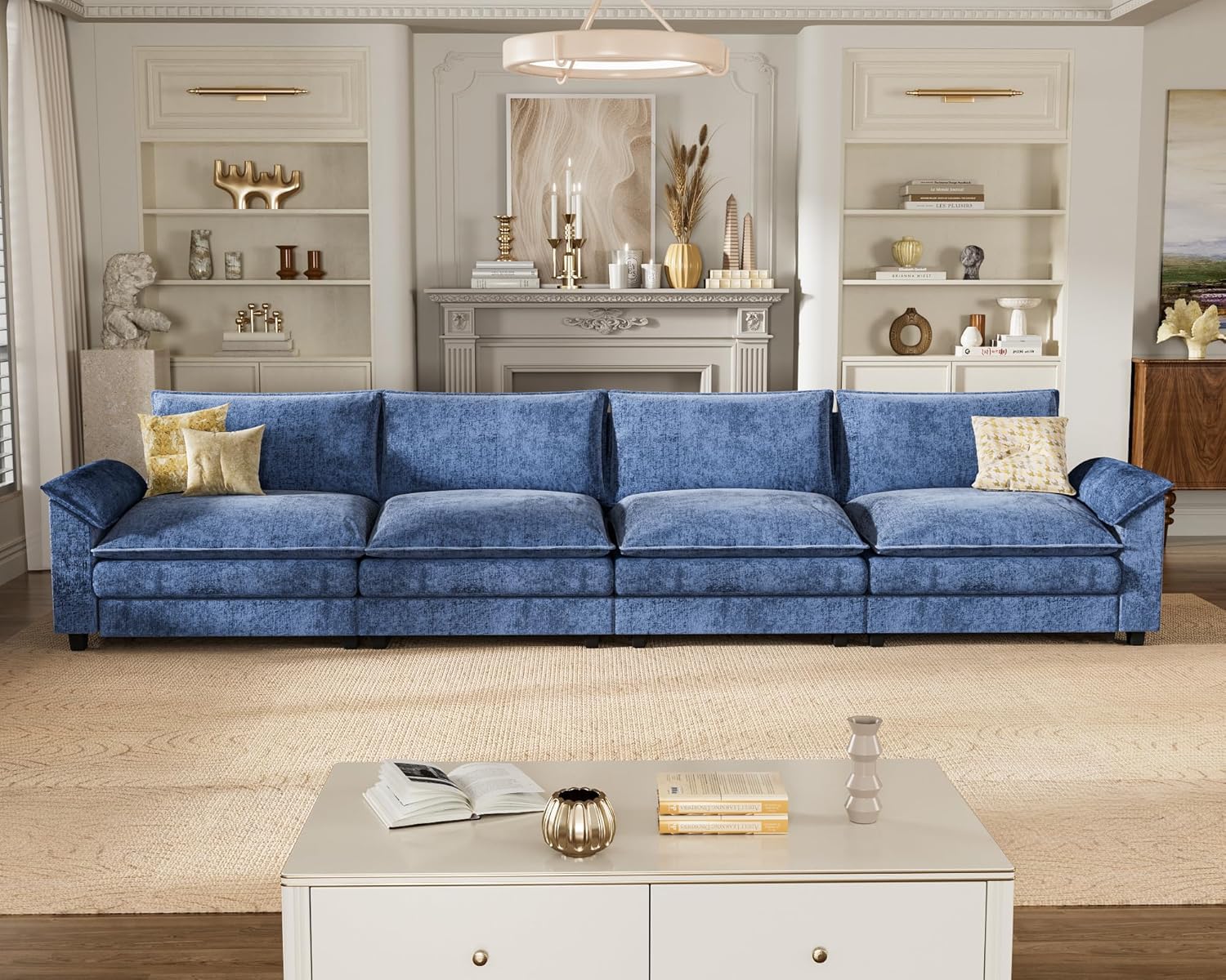 Homall 80" Modular Sectional Sofa, Loveseat Sofa Couch with Double-Layer Cushion, DIY Combination Chenille Deep 2-Seat Cloud Couch for Living Room, Apartment (Bright Grey, Loveseat Sofa)