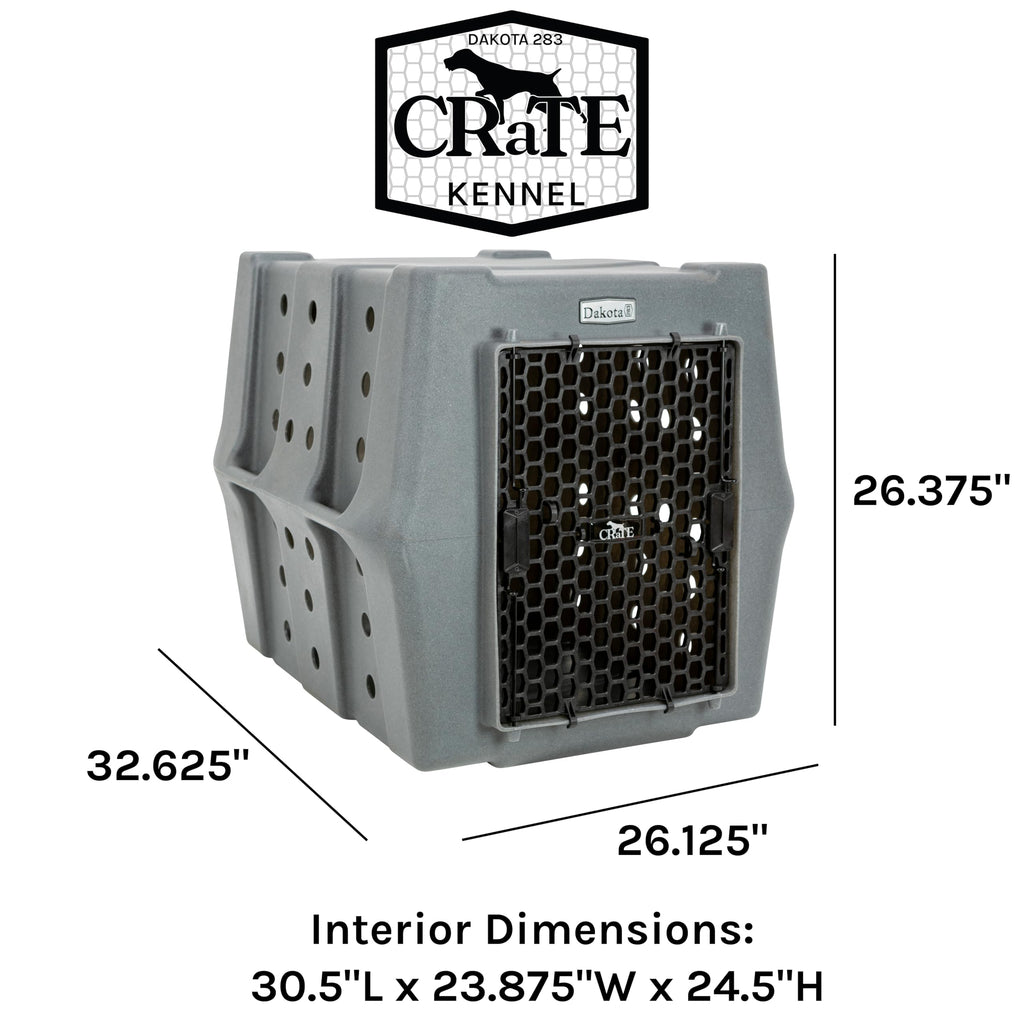 Dakota 283 Canine Rough and Tough Economy Dog Crate w/ Removable Two-Way Door - Heavy Duty Outdoor Kennel for Medium Breed Dogs (Coyote Granite, Intermediate)