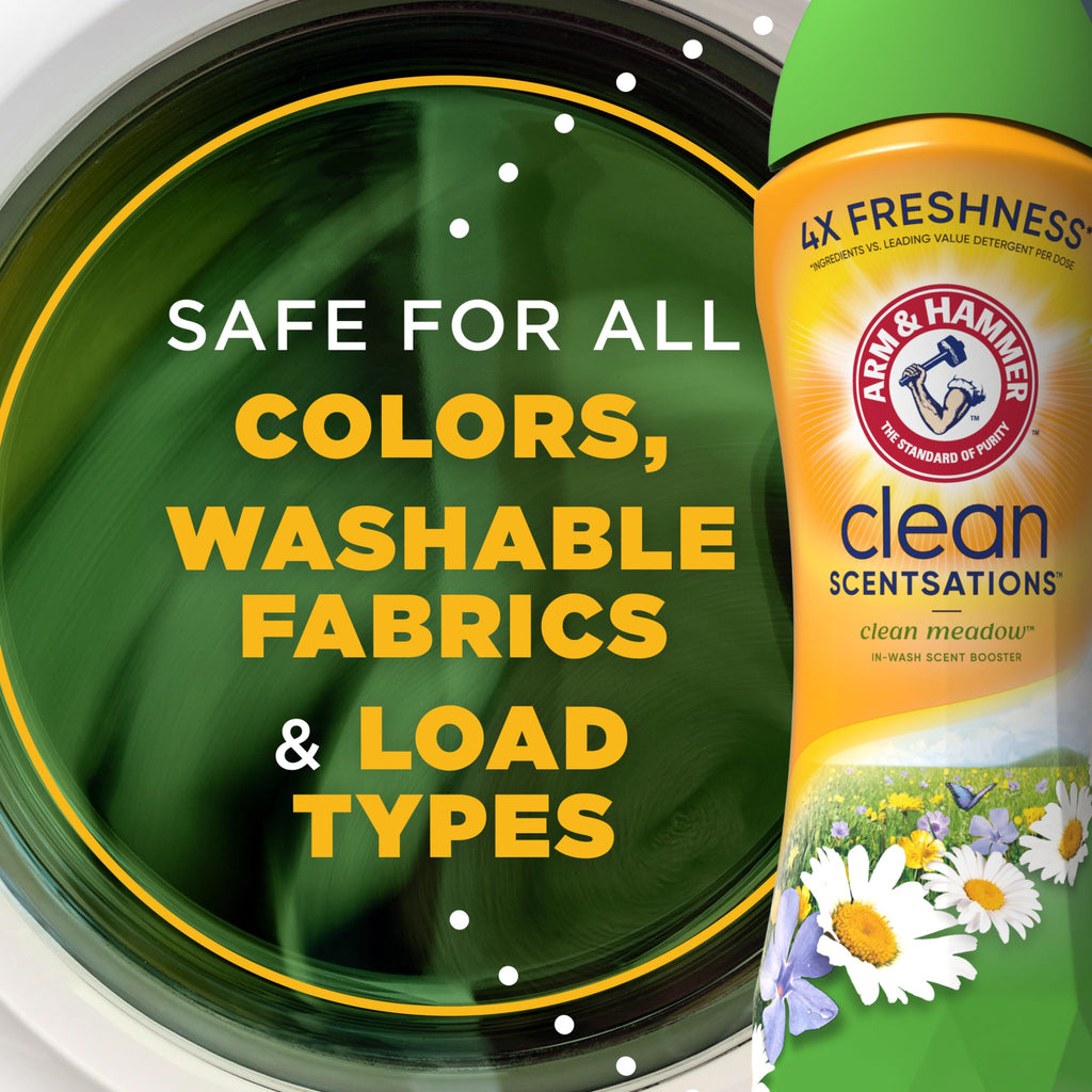 ARM & HAMMER Clean Scentsations In-Wash Scent Booster, Laundry Scent Booster Clean Meadow scent, 24 Oz