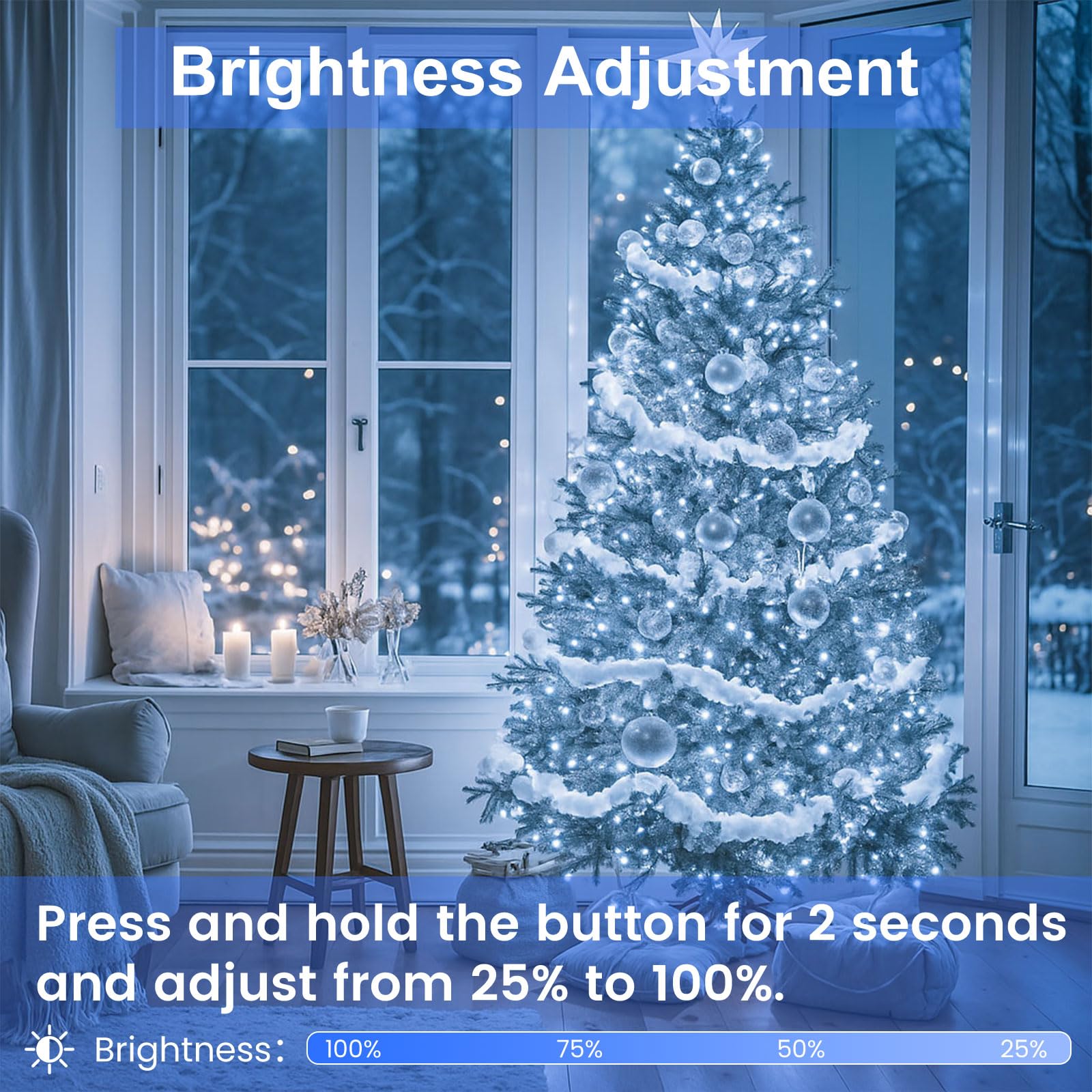 Connectable 100 LED String Lights Indoor Outdoor, 33FT Warm White Christmas Lights Waterproof, 13 Modes with Timer, Twinkle Fairy Lights Plug in Clear Wire for Christmas Tree, Bedroom, Classroom Decor