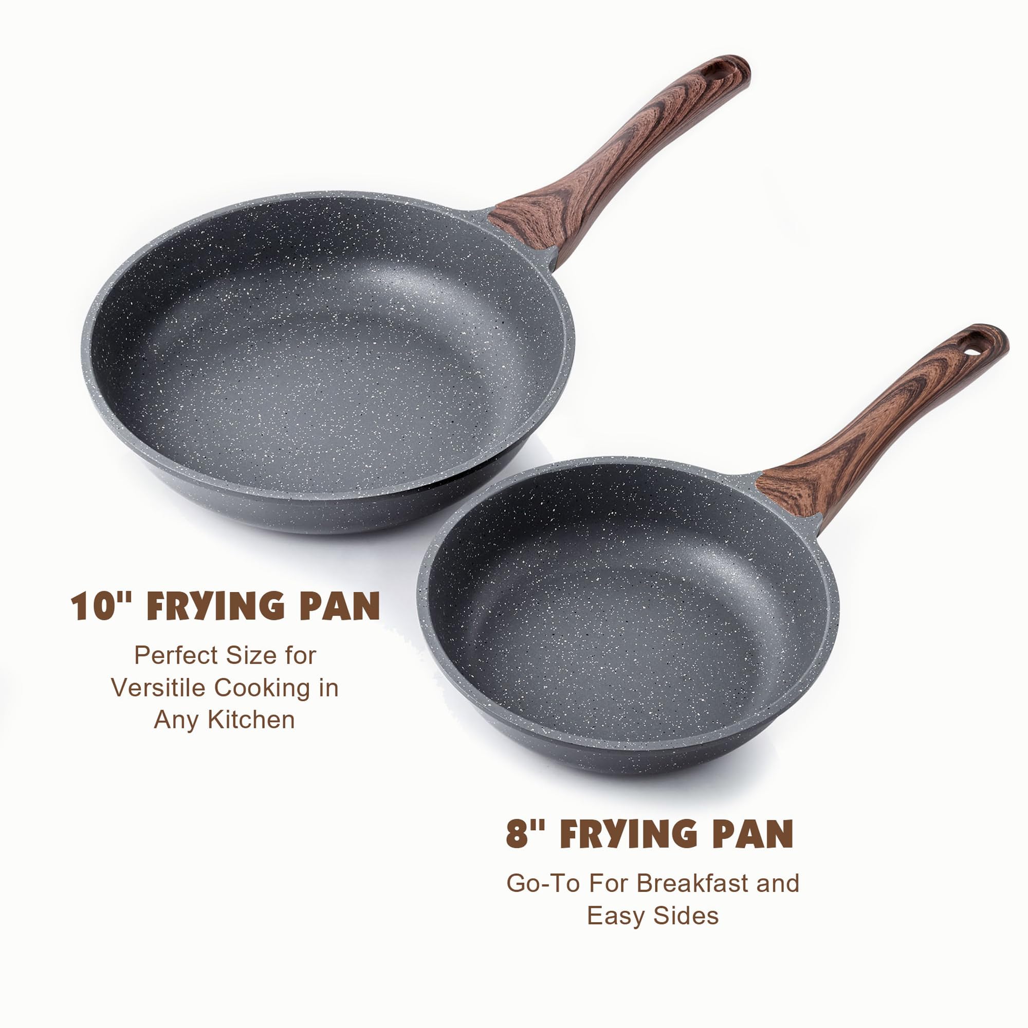 SENSARTE Nonstick Ceramic Frying Pan 8-Inch, Healthy Non Toxic Skillet, Induction Compatible Omelet Pan with Heat Resistant Handle, PFAS-Free, Cream White