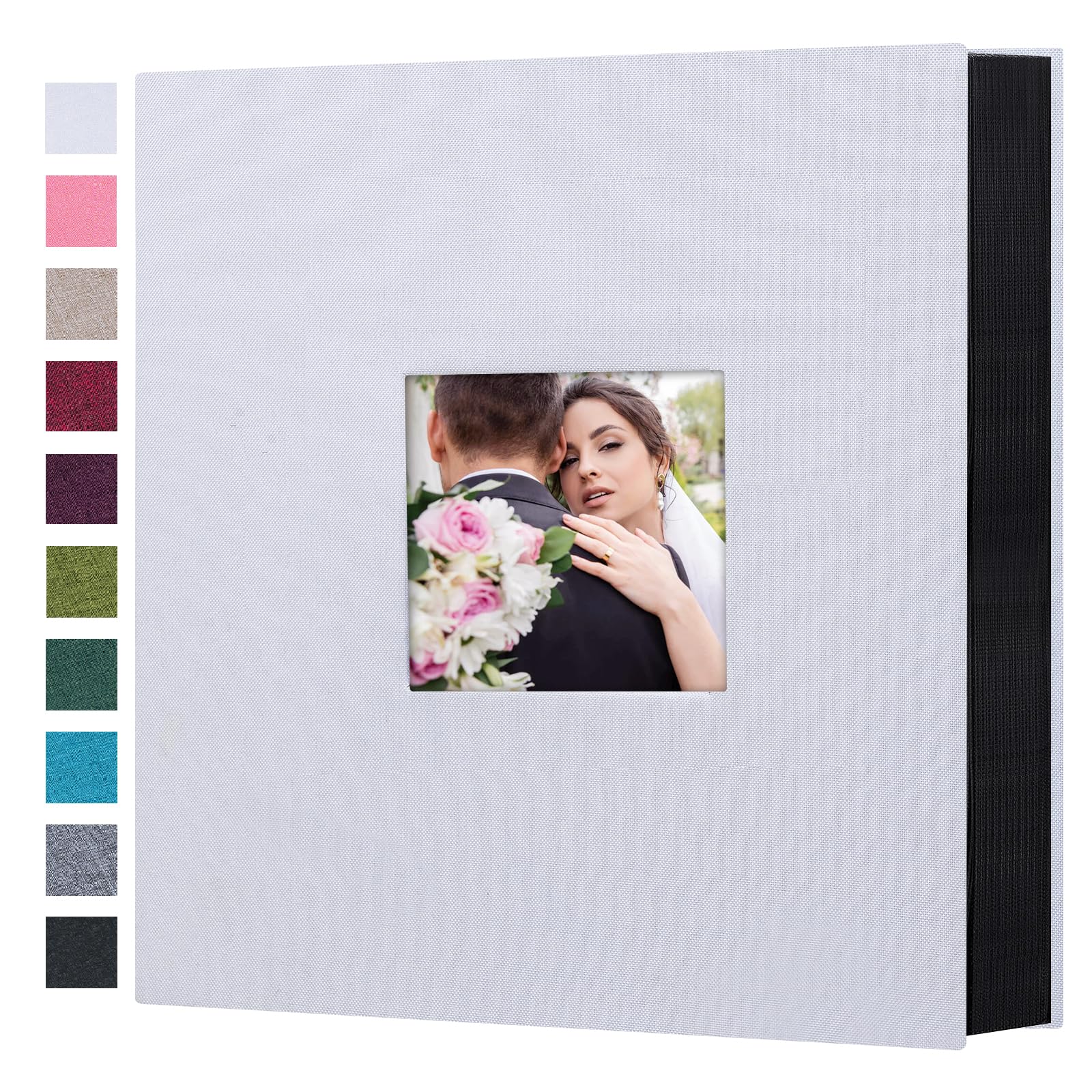 Mublalbum Small Photo Album 4x6 100 Photos Linen Cover Picture Book with Horizontal Pockets for Wedding Family Anniversary and Baby (Beige)