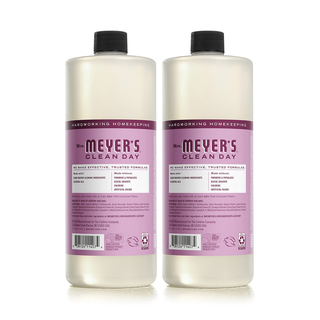 MRS. MEYER'S CLEAN DAY Multi-Surface Cleaner Concentrate, Use to Clean Floors, Tile, Counters, Lavender, 32 fl. oz