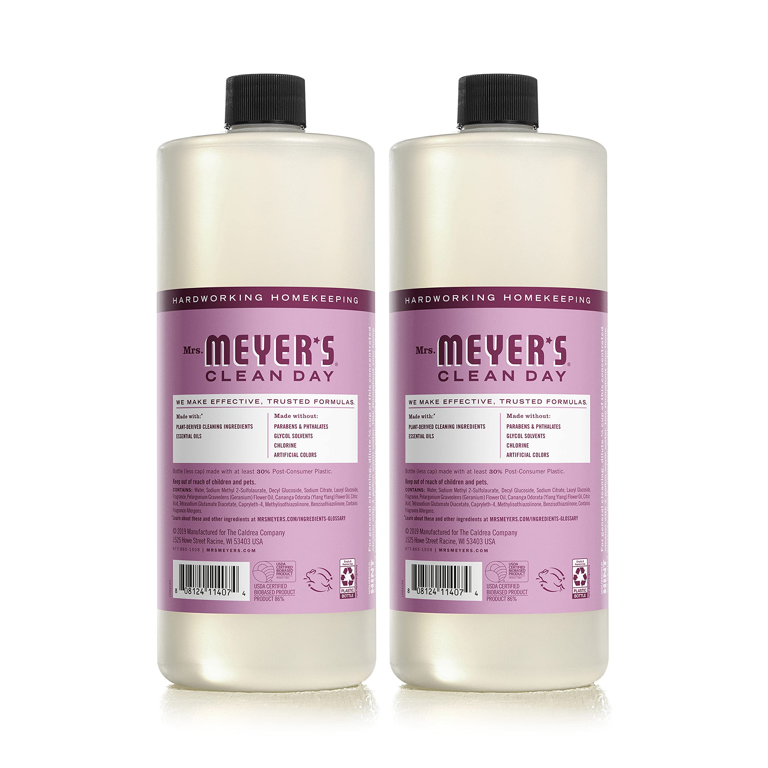 MRS. MEYER'S CLEAN DAY Multi-Surface Cleaner Concentrate, Use to Clean Floors, Tile, Counters, Lavender, 32 fl. oz