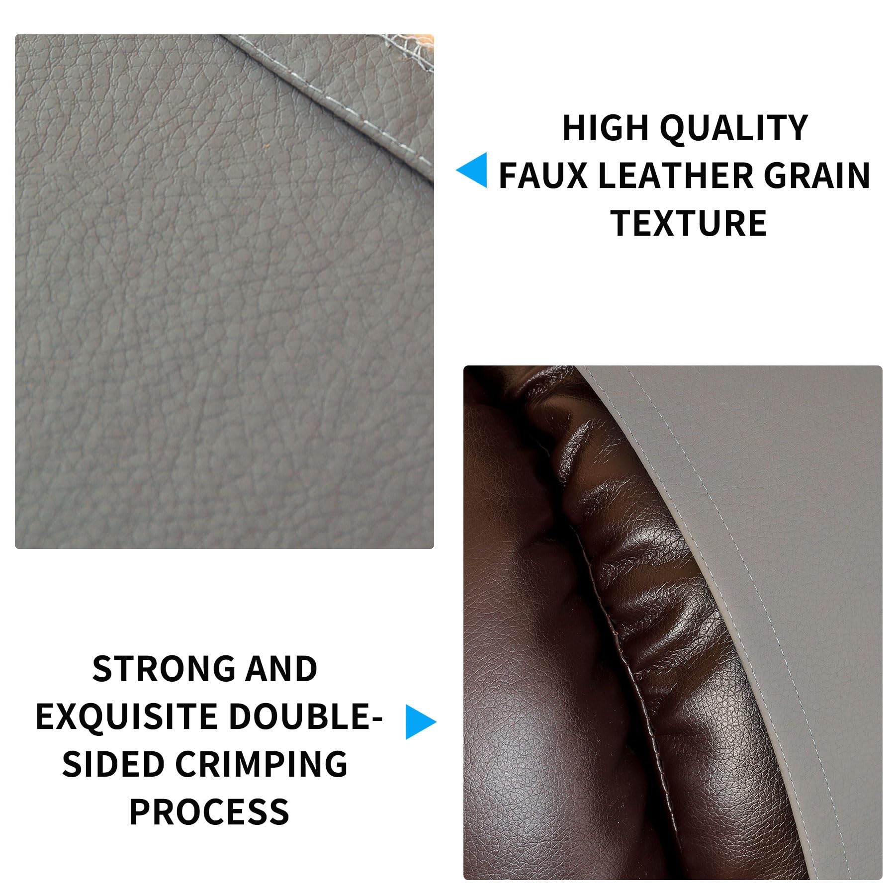 Non Slip Recliner Headrest Protector Washable Faux Leather Headrest Covers for Recliner Chair Waterproof Couch Head Rest Covers for Sofa,Furniture,Office Chair,Theater Seat (Beige)