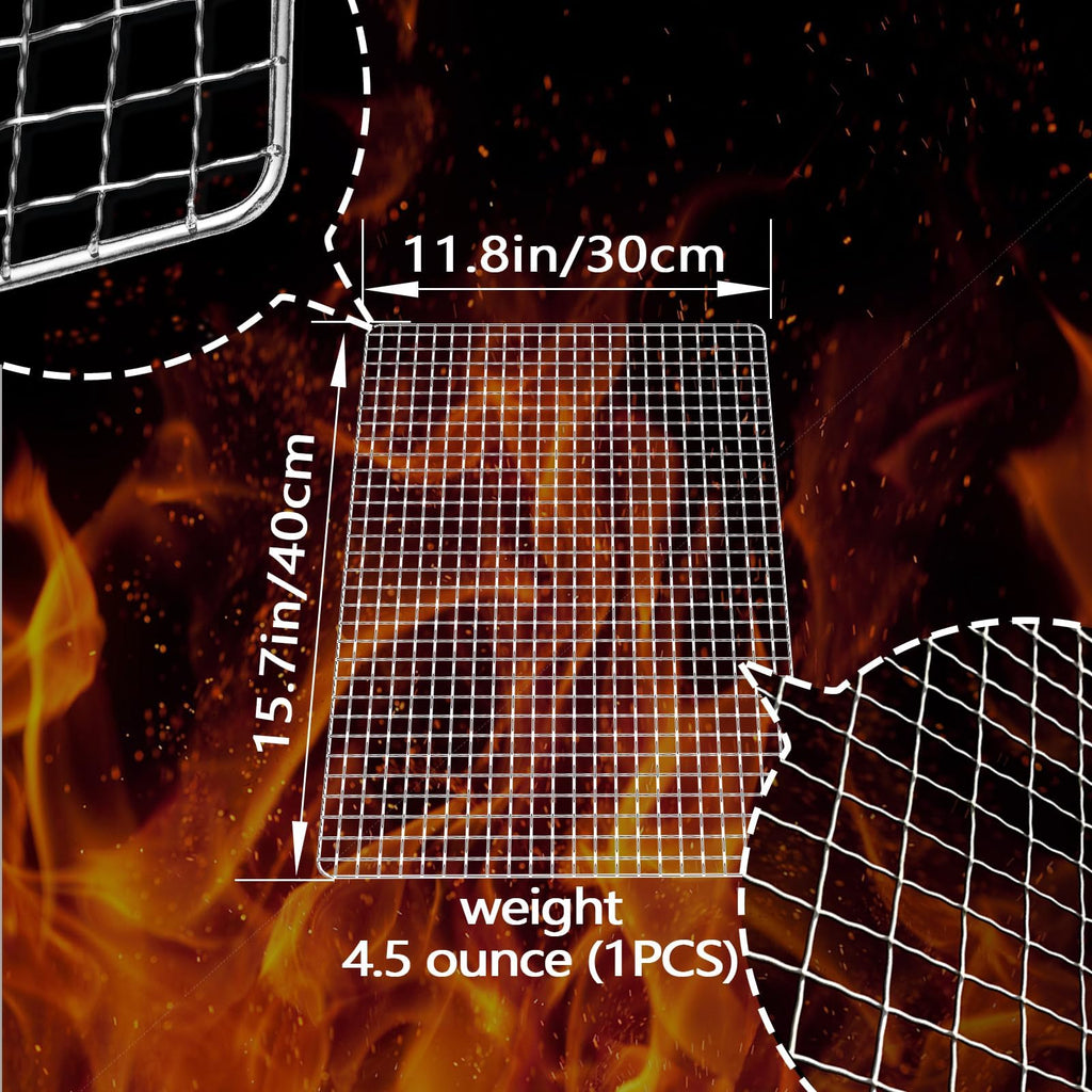 Grill Topper, 10 Pcs Disposable Grill Grates, 11.8 X 15.7 Inch Baking Rack Replacement, BBQ Accessories for Outdoor Smoker Grills