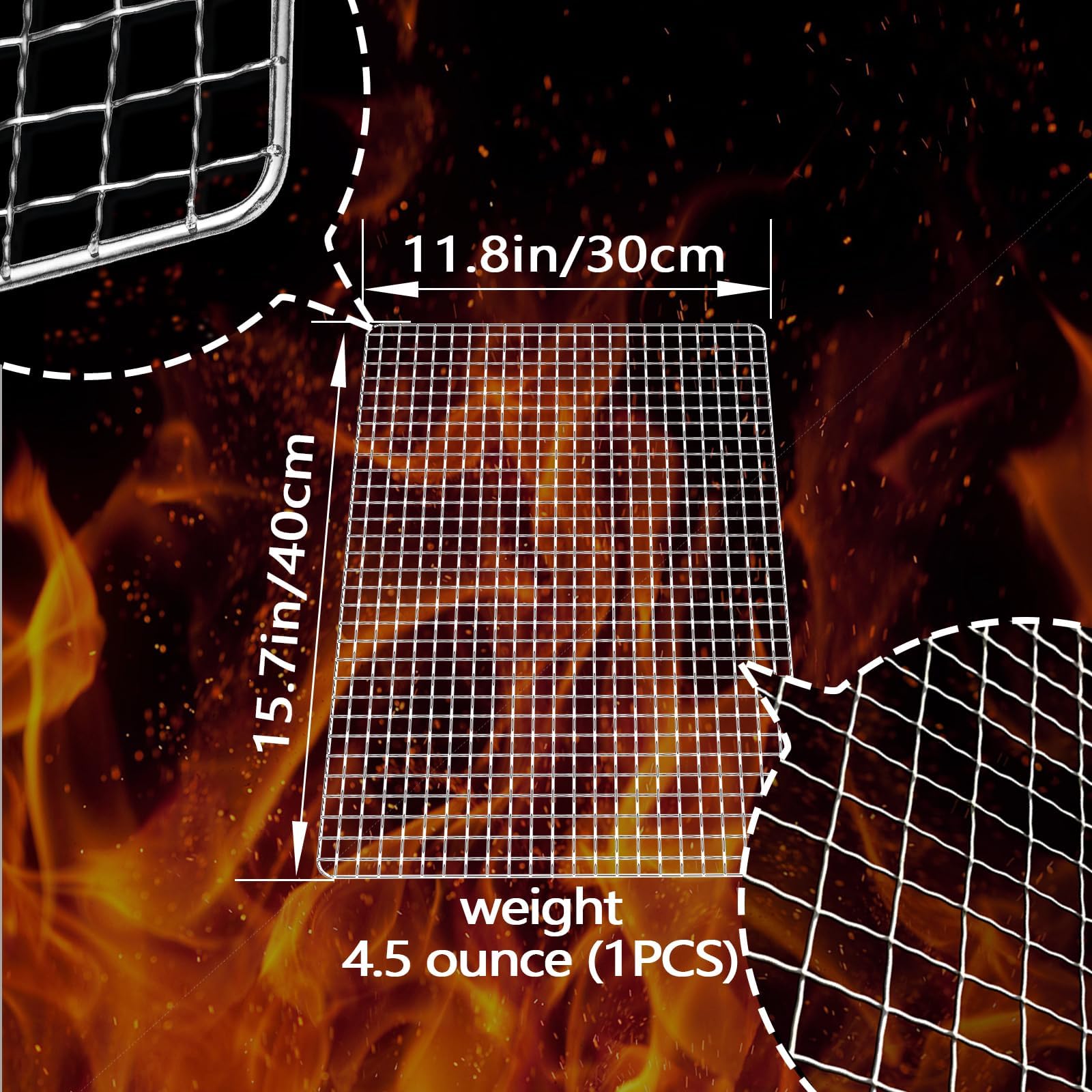 Grill Topper, 10 Pcs Disposable Grill Grates, 11.8 X 15.7 Inch Baking Rack Replacement, BBQ Accessories for Outdoor Smoker Grills