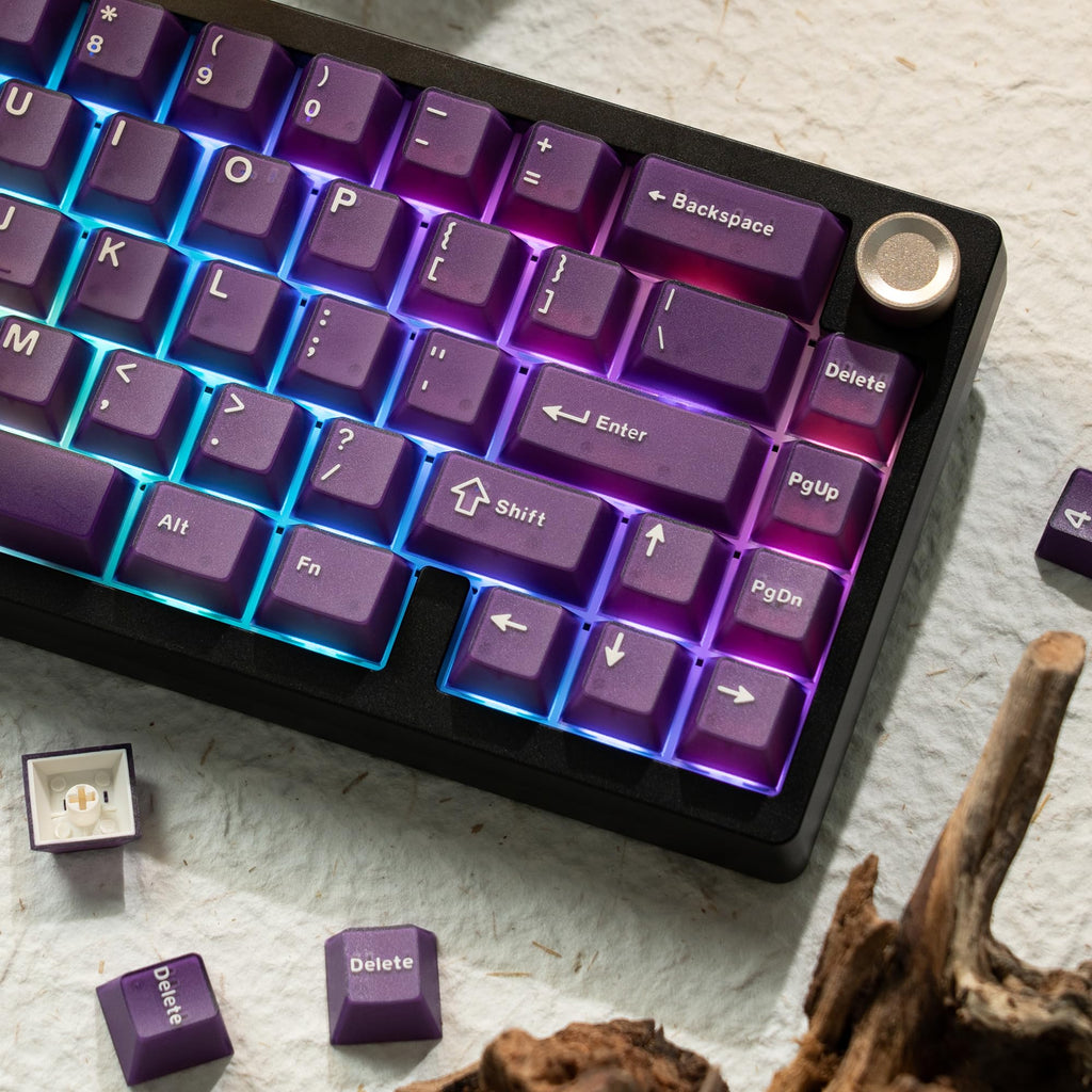 dagaladoo Black Topographic keycaps Double Shot PBT keycaps Shine Through Keyboard Keys Side Printed Key caps Cherry Profile Custom keycap Set for100%, 75%, 65%, 60% US Layout Mechanical Keyboard