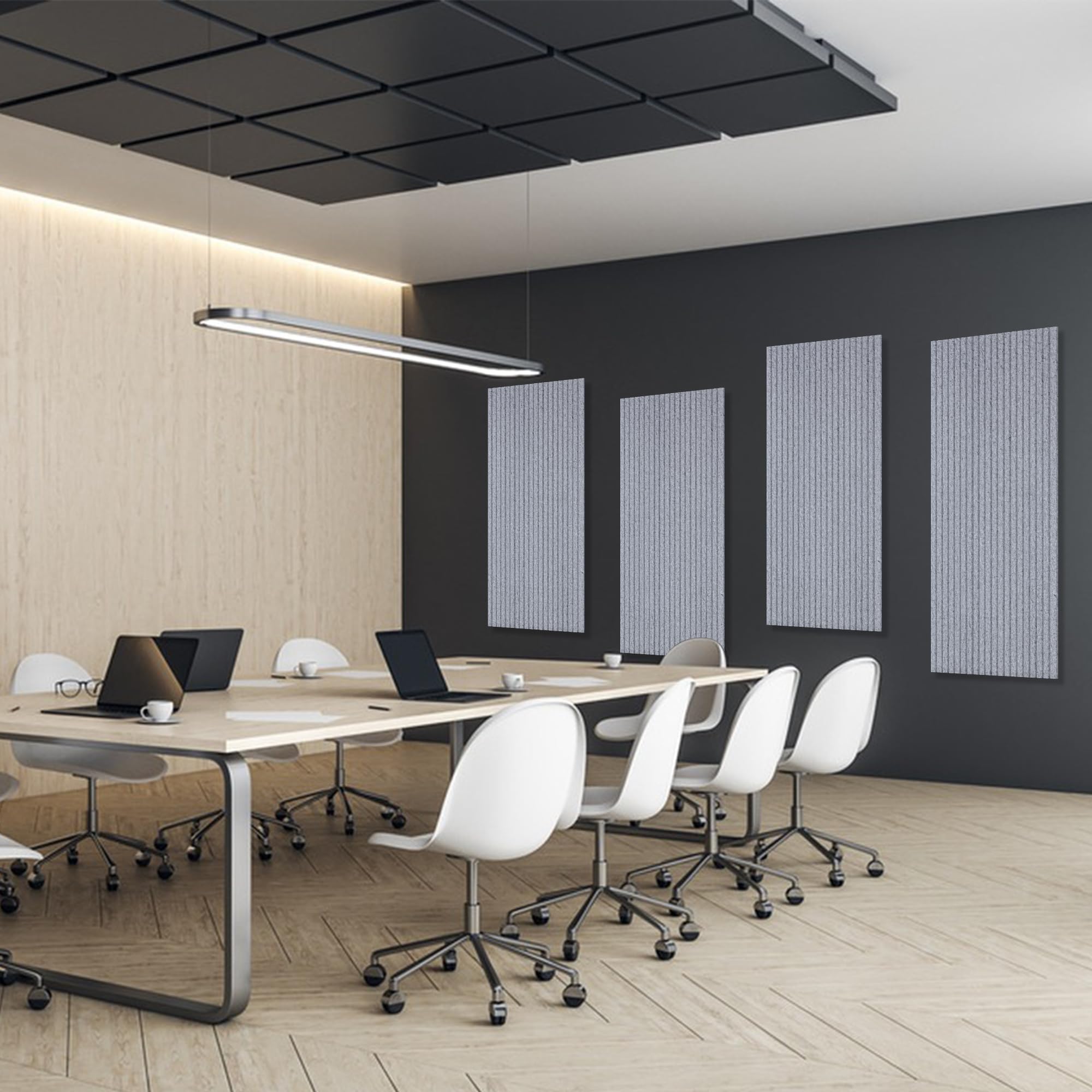 Art Acoustic Panels for Wall,5 Pack Sound Absorbing Panels,47.2” x 23.6” Soundproof Wall Panels,High-Density Acoustic Wall Panels,Decorative Sound Panels with Wood-Look
