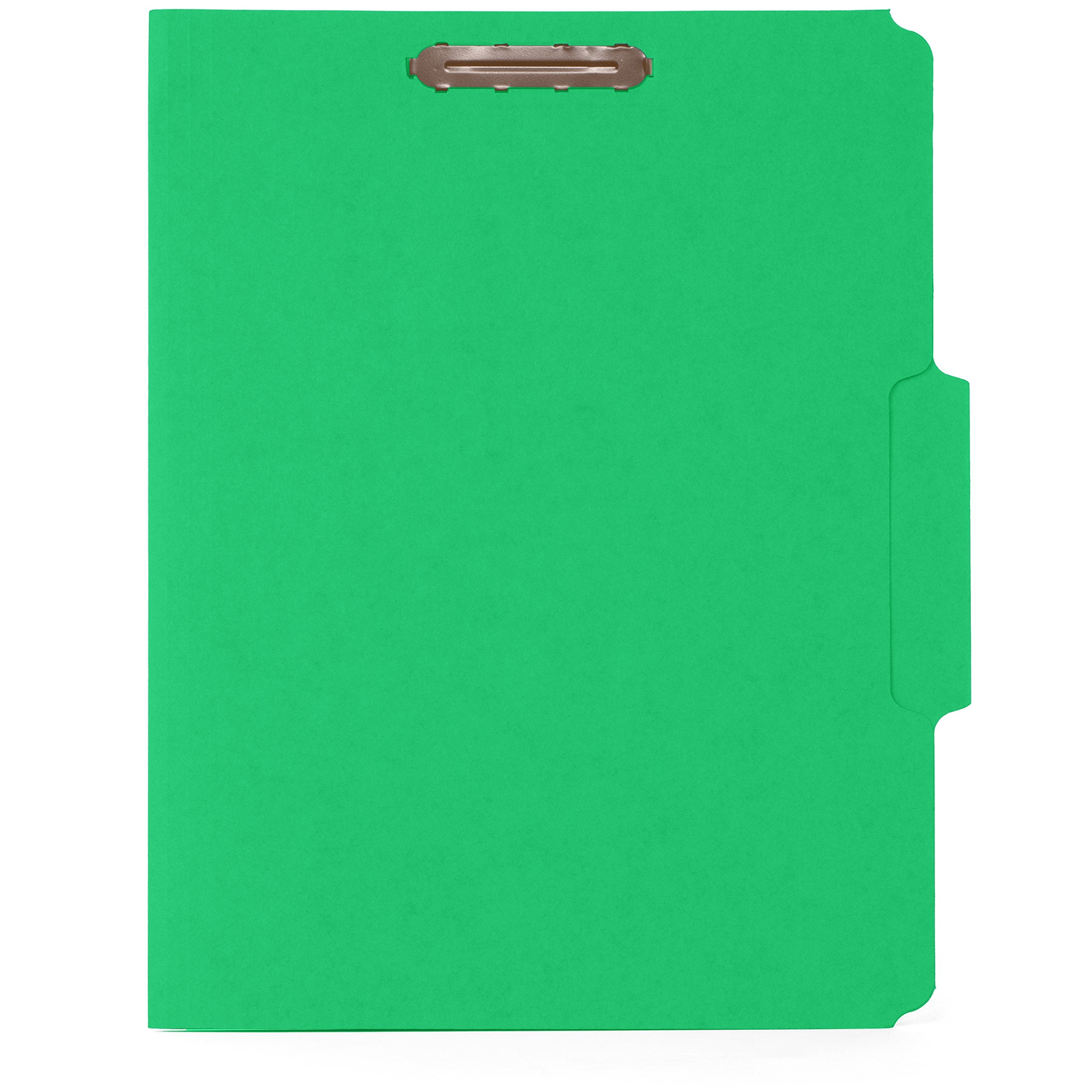 50 Fastener File Folders, File Folders with Fastener 1/3 Cut Reinforced Tab, Durable 2 Prongs for Medical Files, Law Client Files, or Office Reports, Letter Size, Assorted Colors, 50 Pack