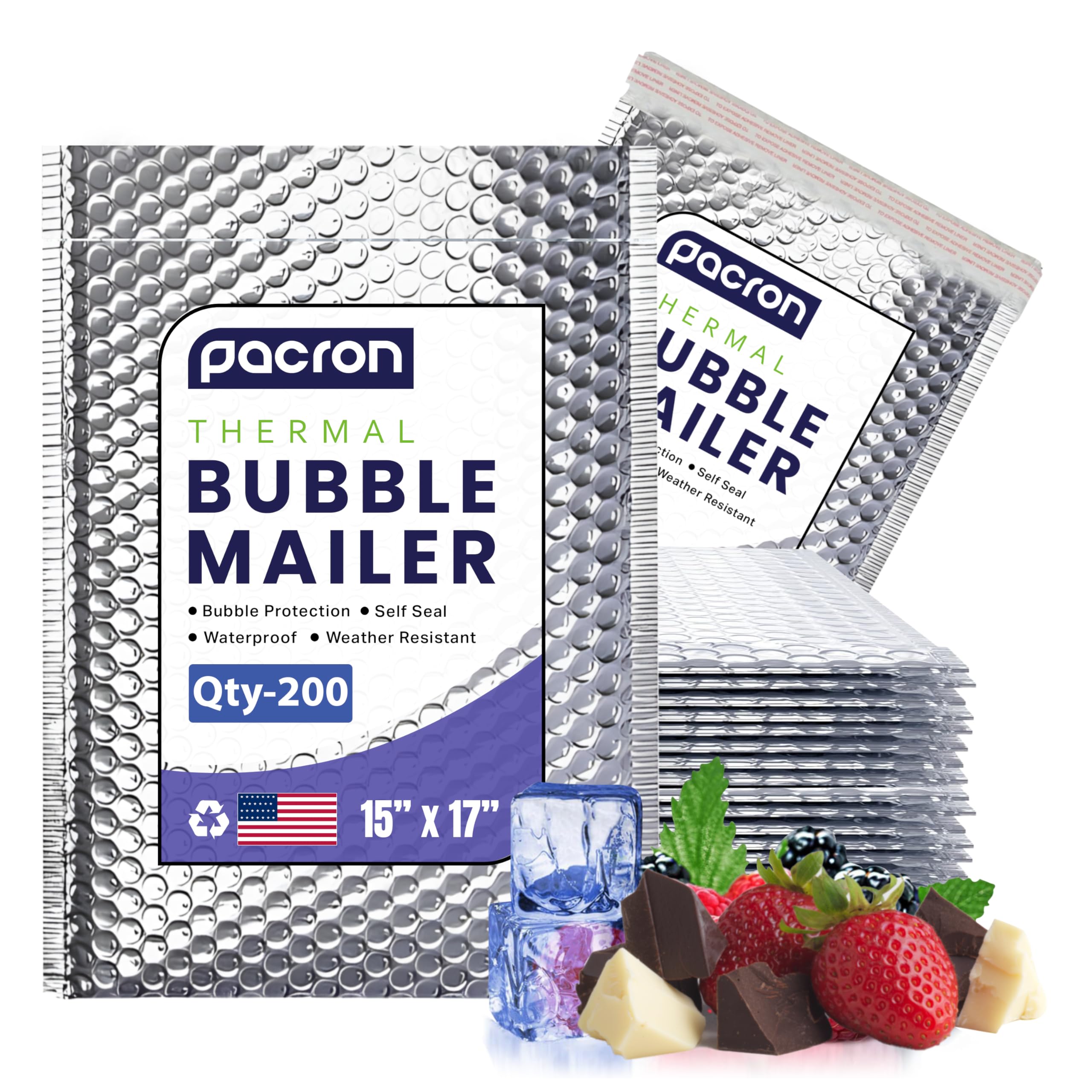 200-Pack Insulated Silver Thermal Bubble Mailers 6 x 7 - Waterproof Metallic Foil Self-Sealing Padded Envelopes for Cold Shipping, Perishables, Food, Cosmetics, Pharmaceuticals