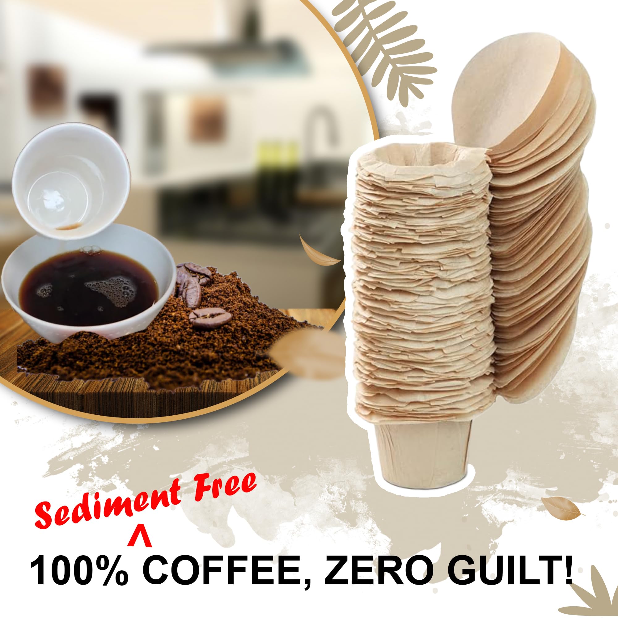 Delibru K Cup Disposable Paper Filters 100 Pack Fits With All Reusable Coffee Pods - Compostable and Disposable Coffee Filters for Keurig Single Cup