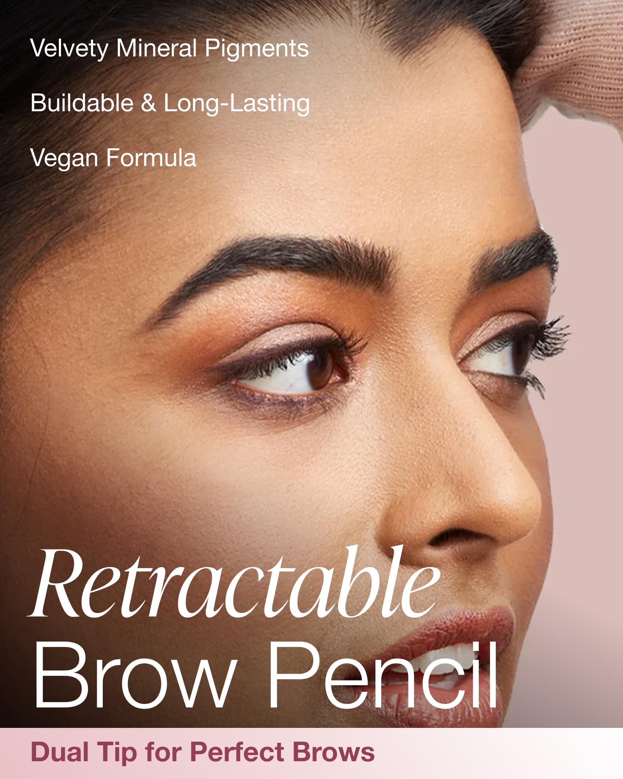 Mineral Fusion Retractable Brow Pencil (Blonde) - TZR 2025 Beauty Heroes Award Winner - Shape & Define Eyebrow with Blending Spoolie Brush - Velvety Smooth, Long-Lasting Color - Vegan Formula
