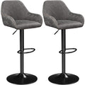 Yaheetech Bar Stools Set of 2, PU Leather Swivel Counter Height Barstools, Adjustable Bar Chairs with Backrest and Footrest, Kitchen Island Stool for Home Kitchen, Black