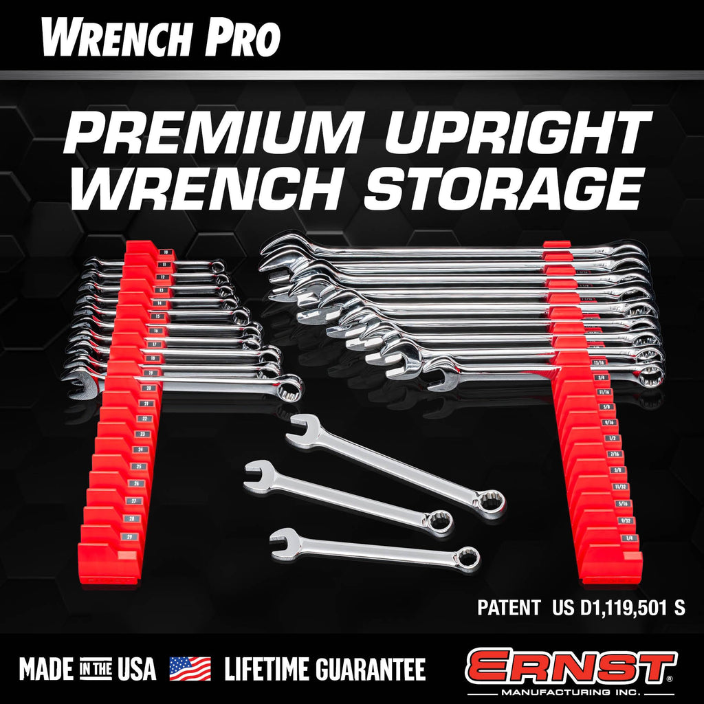 Ernst Manufacturing Wrench Pro - Modular Wrench Organizer for 40 Tools with Magnetic Base (Patented) - Made in the USA