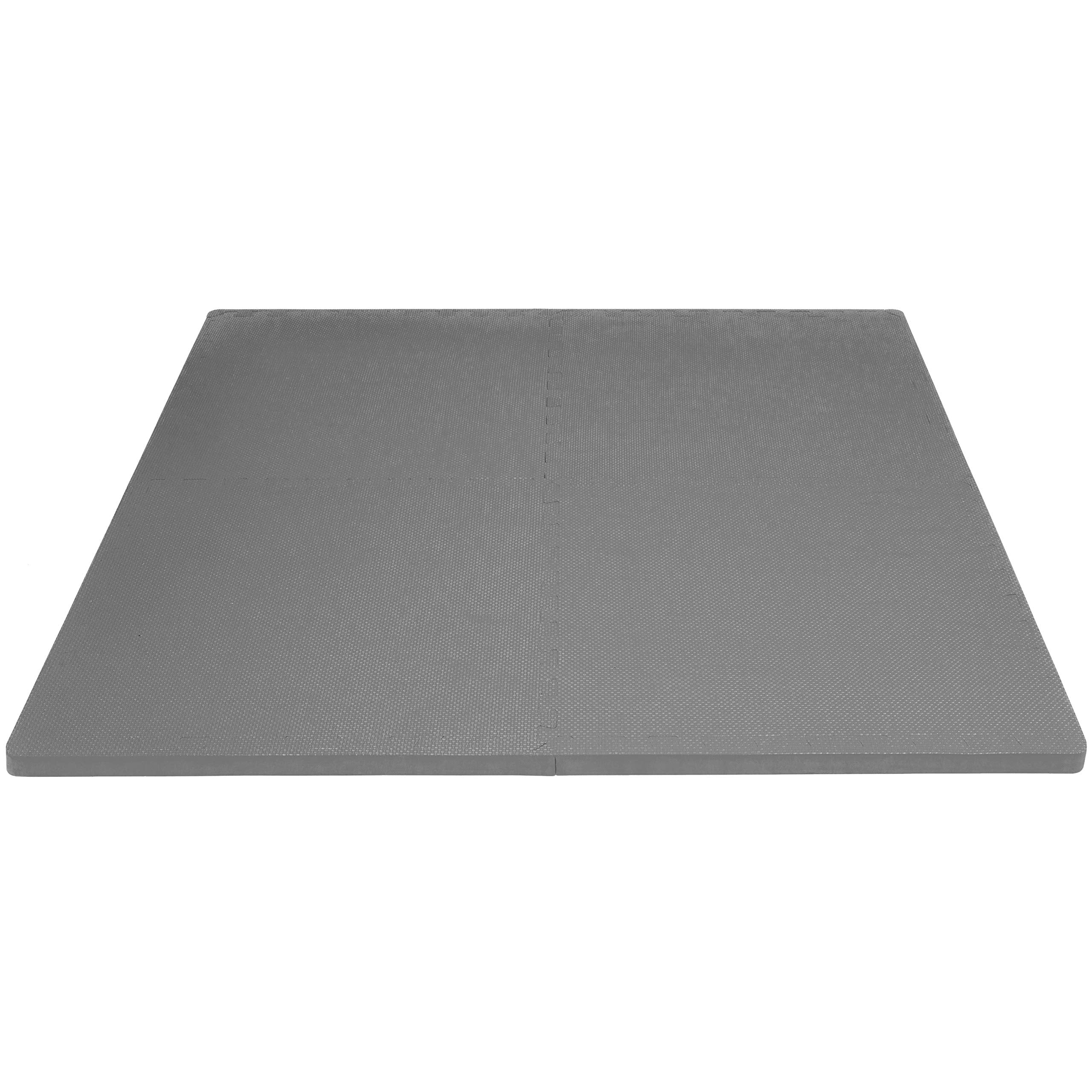 ProsourceFit Weaved Pattern Extra Thick Exercise Puzzle Mat 1-inch, EVA Foam Interlocking Tiles for Protective, Cushioned Flooring for Home and Gym Equipment; Black, 72 SQ FT, 18 Tiles