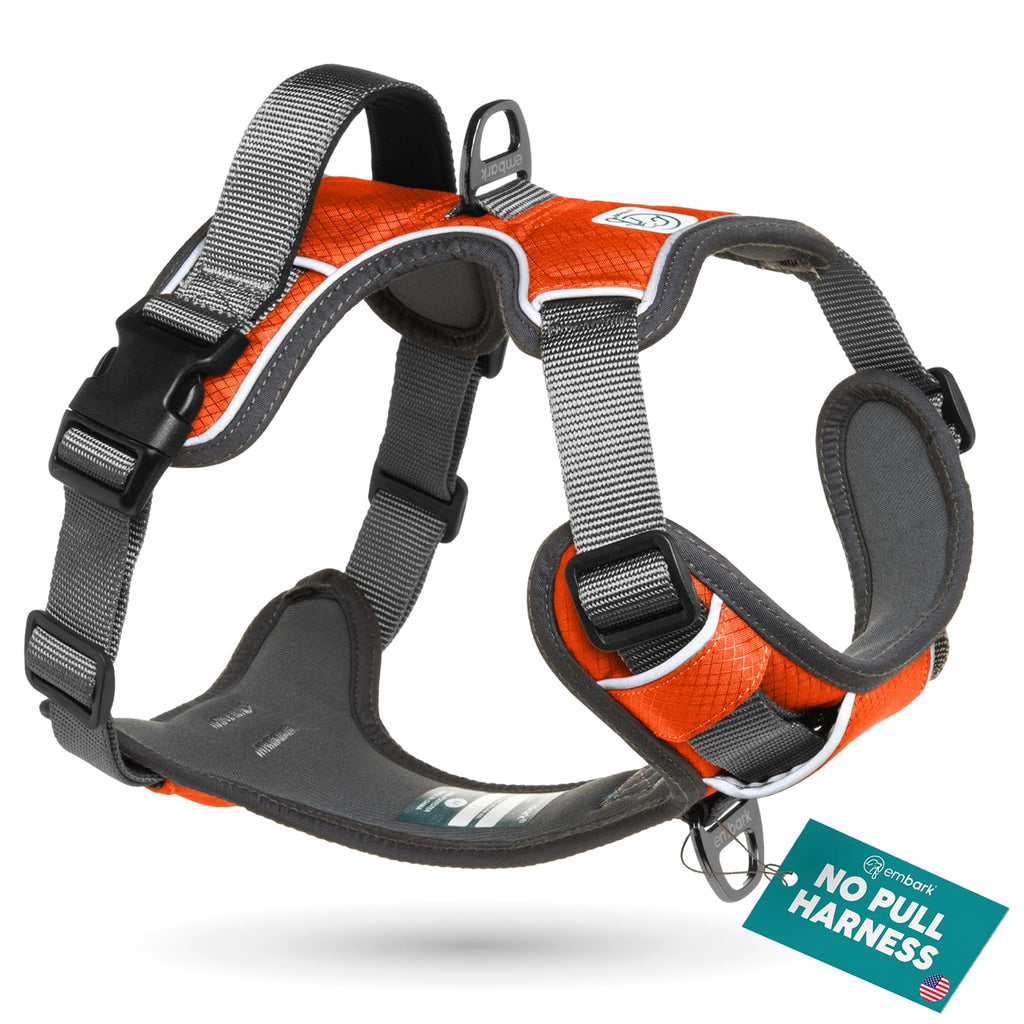 Embark Adventure Dog Harness for Small, Medium & Large Dogs – No Pull, Reflective Trim, Heavy Duty Oxford, 2 Leash Clips, Gel-Lined Handle, Soft Padded