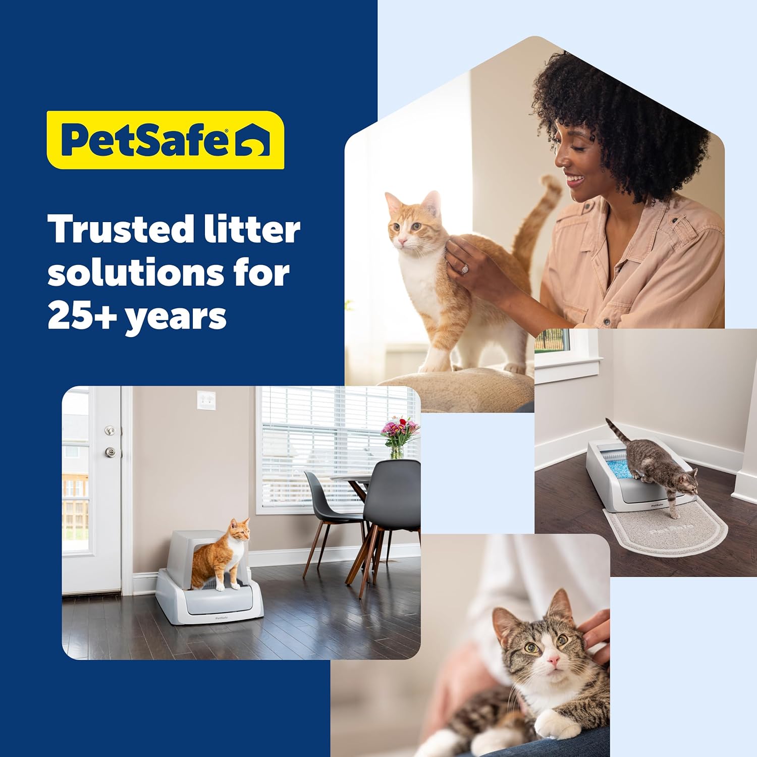 PetSafe ScoopFree Official Stainless Steel Reusable Tray - Includes 4.3 lb. of Premium Non-Clumping Crystal Cat Litter, Fresh Scent