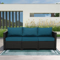 Rattaner Outdoor Furniture Outdoor Couch Patio Furniture 3-seat Sofa Deep Seat High Backrest with Waterproof Cover and Anti-Slip Cushions, Light Grey