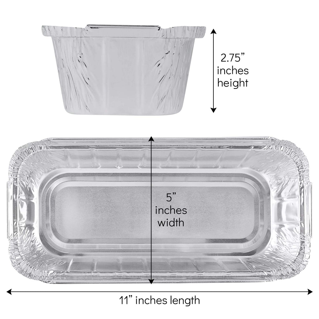 PLASTICPRO [1 Lb 10 Pack Disposable Loaf Pans Aluminum Tin Foil Meal Prep Bakeware - Cookware Perfect for Baking Cakes, Bread, Meatloaf, Lasagna 1 Pound 6'' X 3.75'' X 2''