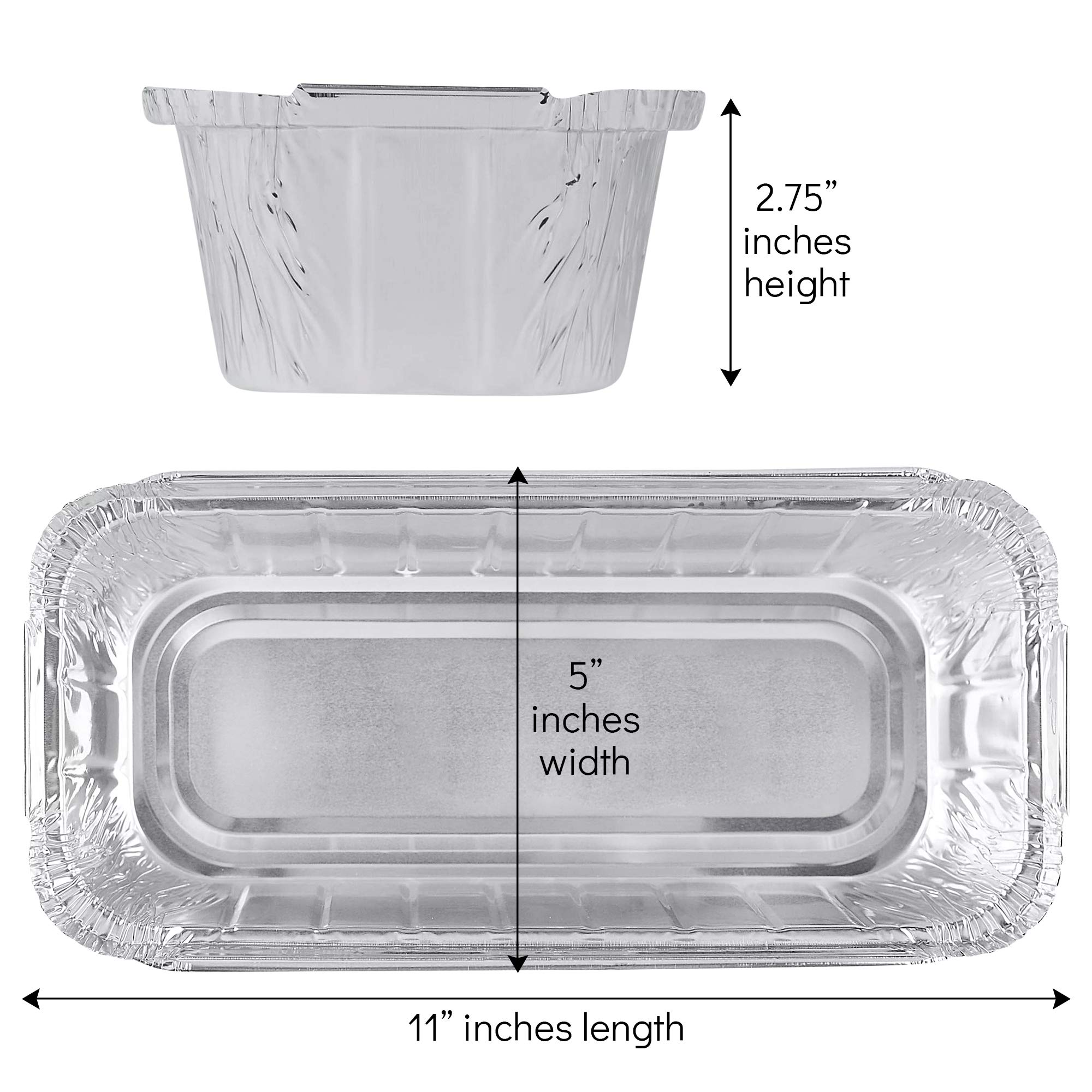 PLASTICPRO [1 Lb 10 Pack Disposable Loaf Pans Aluminum Tin Foil Meal Prep Bakeware - Cookware Perfect for Baking Cakes, Bread, Meatloaf, Lasagna 1 Pound 6'' X 3.75'' X 2''