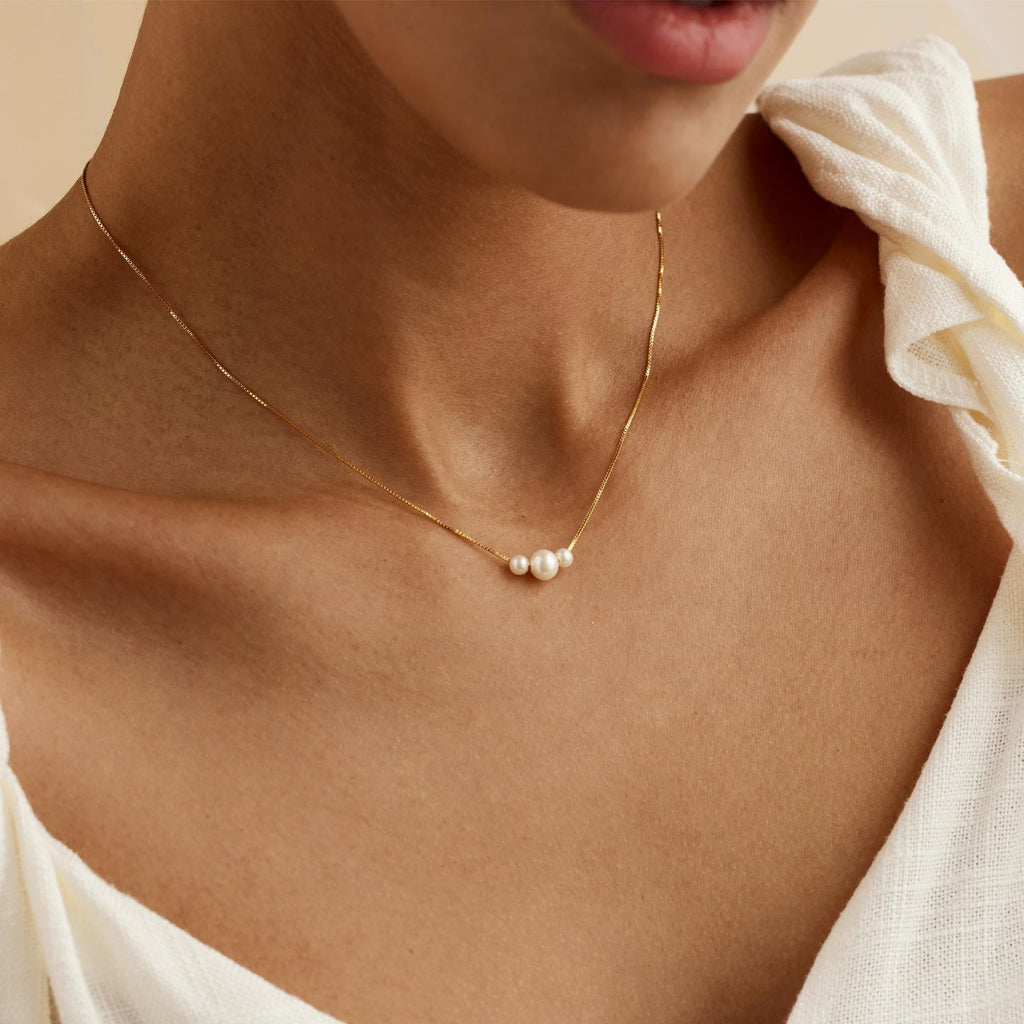 Pearl Necklace for Women Trendy,14k Gold Plated Necklace Dainty Wedding Necklace Small Cute Choker Necklace Gold Prom Drop Necklace Vintage Waterproof Jewelry for Women Prom Jewelry Fashion Gifts