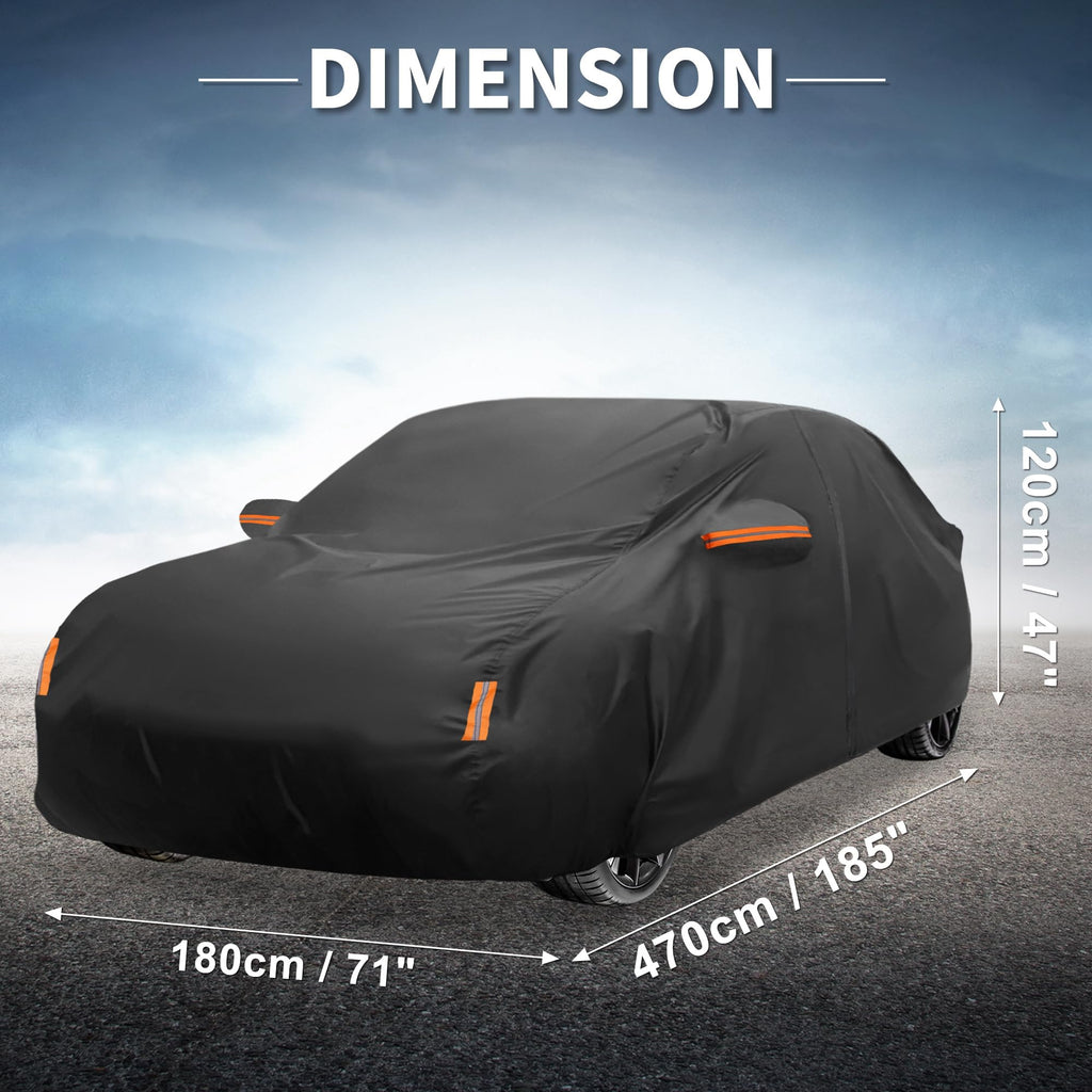 X AUTOHAUX Car Cover for Mini Cooper 2DR 2002-2021 210D-PU Outdoor Full Car Cover All Weather with Door Zipper