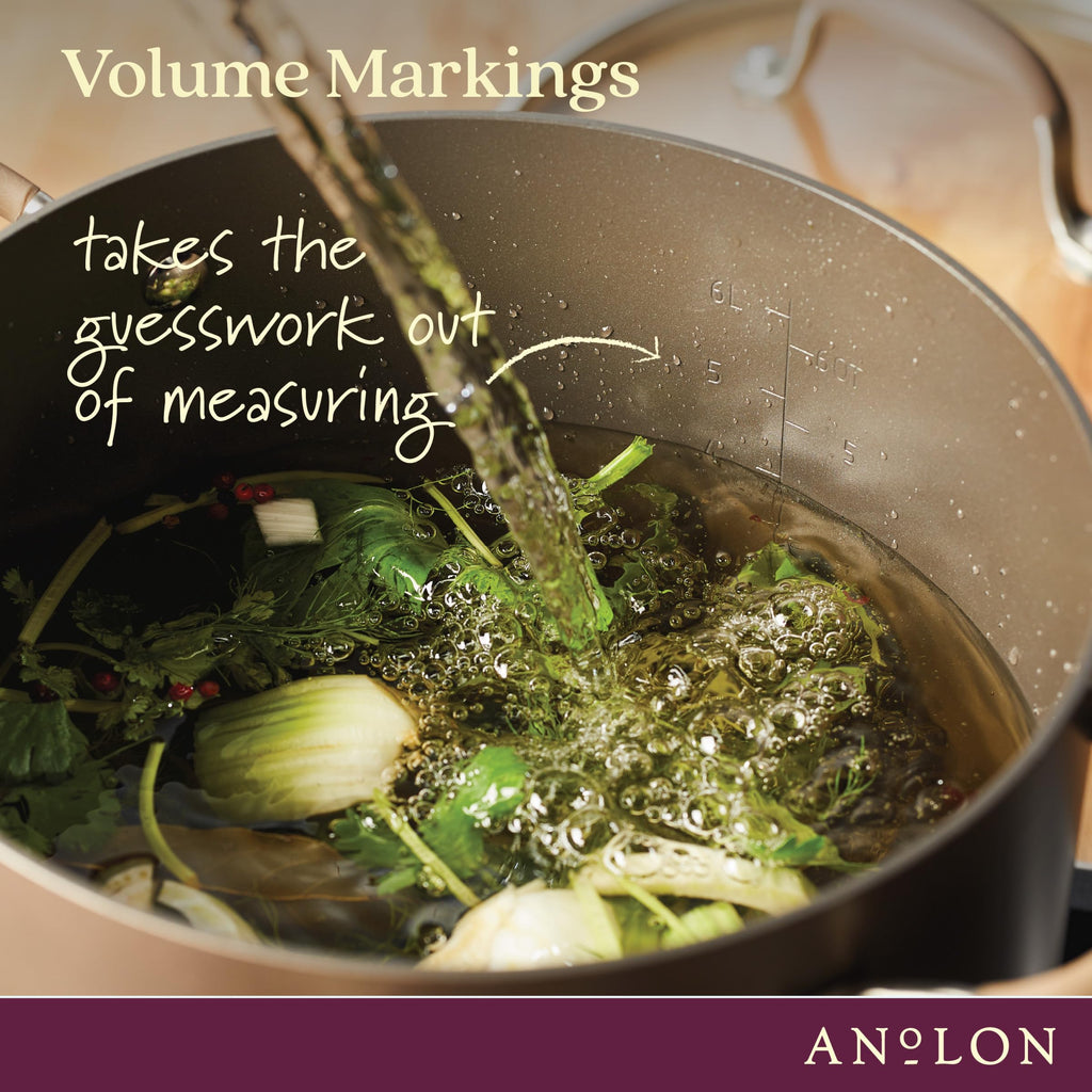 Anolon Advanced Home Hard Anodized Nonstick Sauce Pan/Saucepan with Straining and Lid, 2 Quart (2 Qt Straining Saucepan, Indigo)