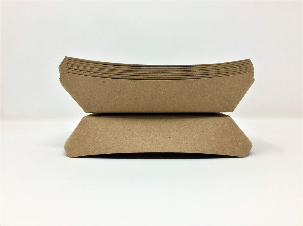 Mr Miracle 7 Inch Paper Hot Dog Tray in Kraft Paper. Pack of 25. Disposable, Recyclable and Fully Biodegradable. Made in USA