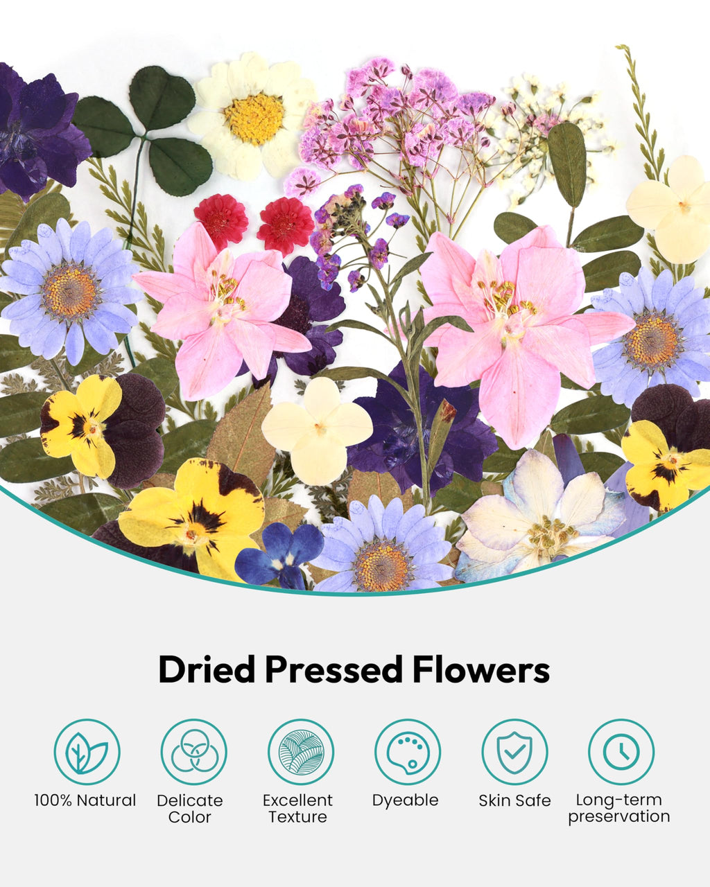 Dried Flowers, Resiners 58Pcs Pressed Flowers for Craft Pink Real Natural Dried Flowers Dry Leaves Kit for DIY Making Crafts Resin Soap Candle Scrapbook Supplies Card Making Jewelry