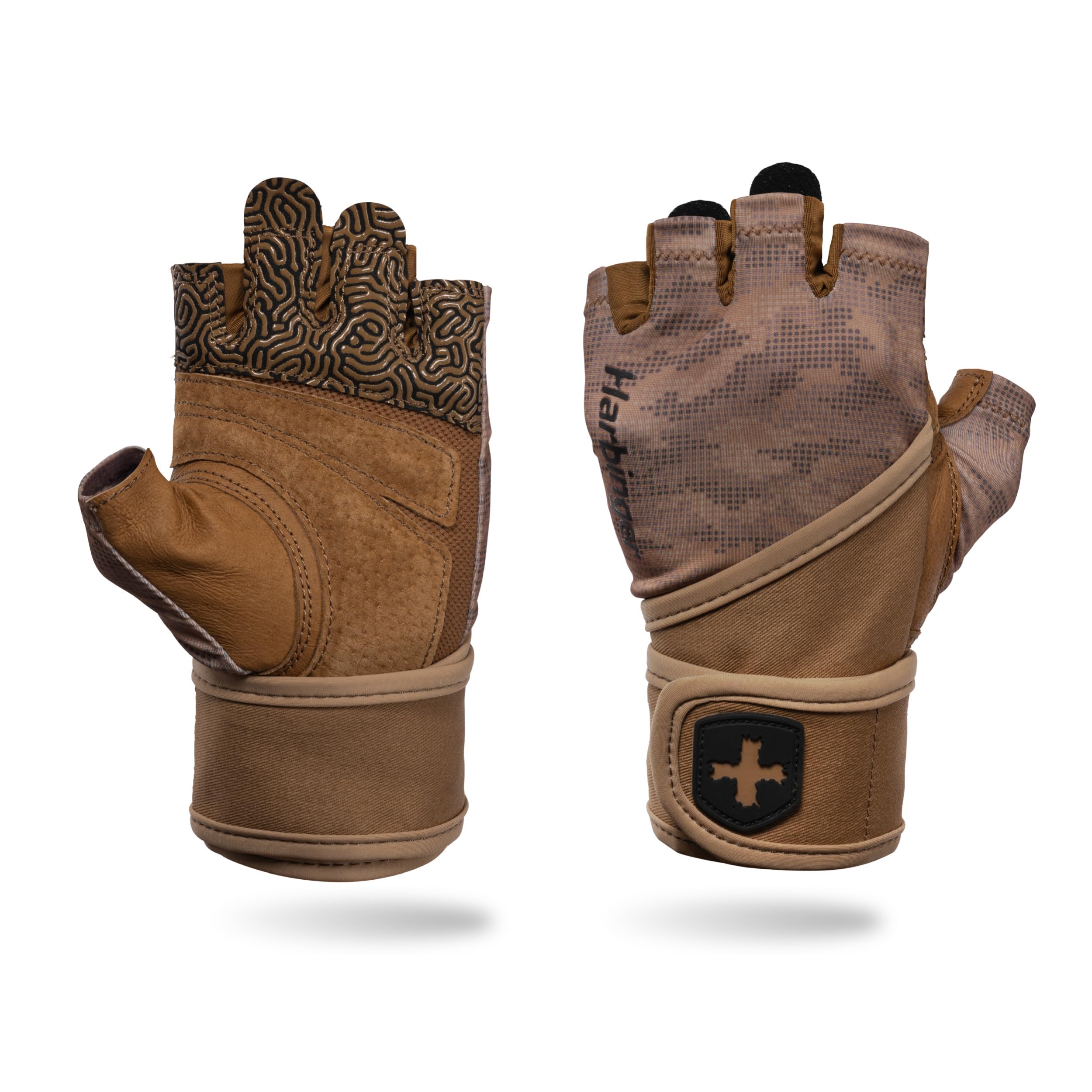 Harbinger Pro Wristwrap Gloves 3.0 - Enhanced Grip, Superior Wrist Support, Breathable 4-Way Stretch Lycra, Durable Leather Palm, Half-Finger Design for Weightlifting, Fitness Training, Women's