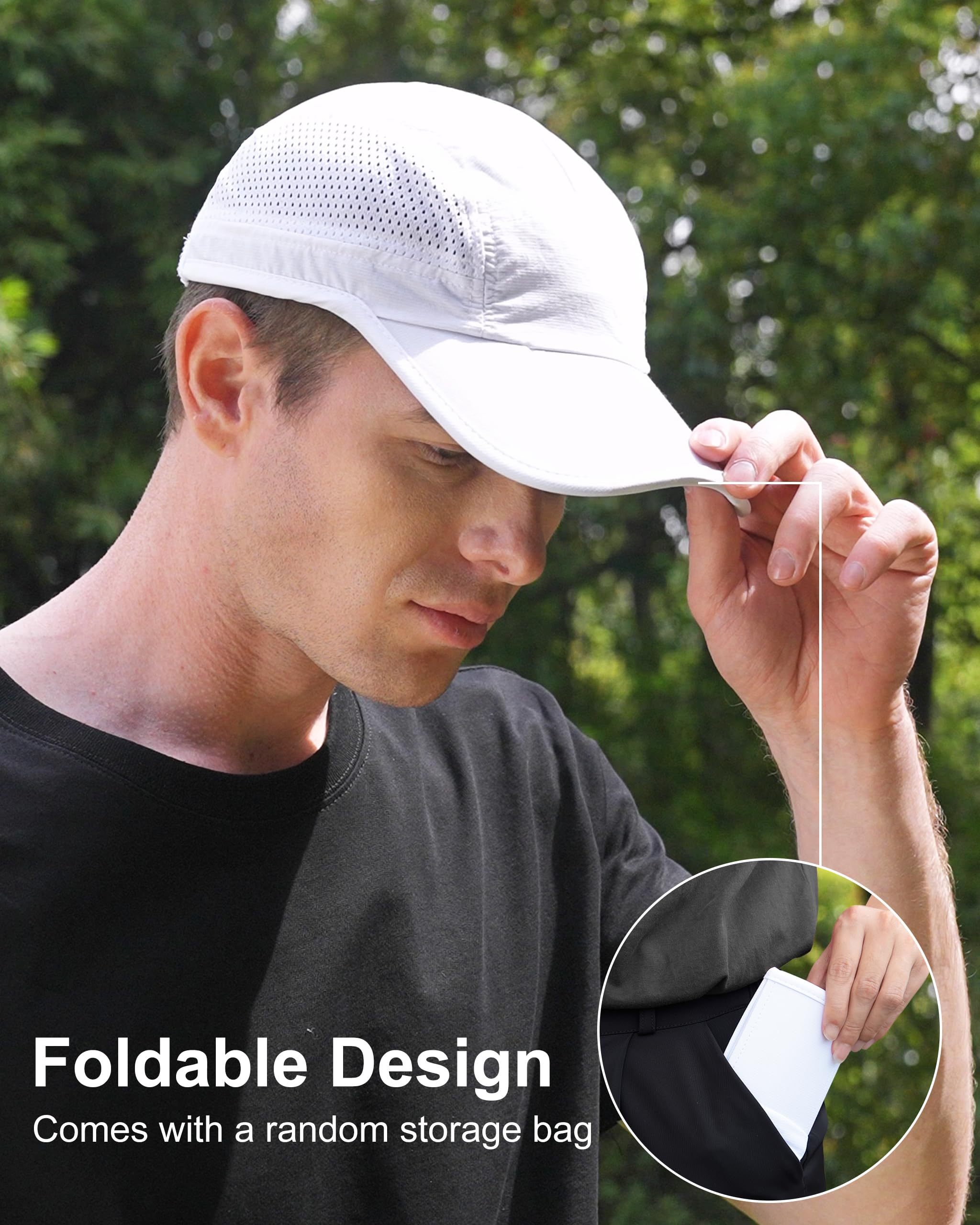 GADIEMKENSD Mens Folding Outdoor Hat Long Brim UPF 50+ Sun Protection