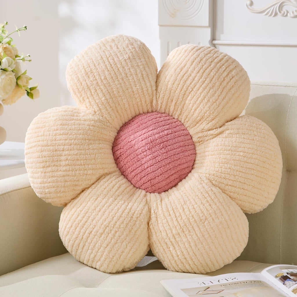 Flower Pillow, Blue Throw Pillows Cute Daisy Decorative Pillow Cushion Seating Home Decorative for Bed, Sofa, Couch