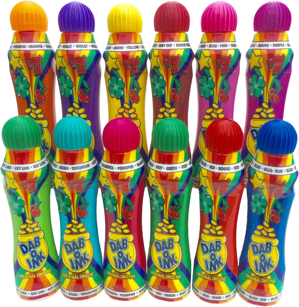 Dab-O-Ink 3oz Bingo Daubers - Mixed Colors - 12ct