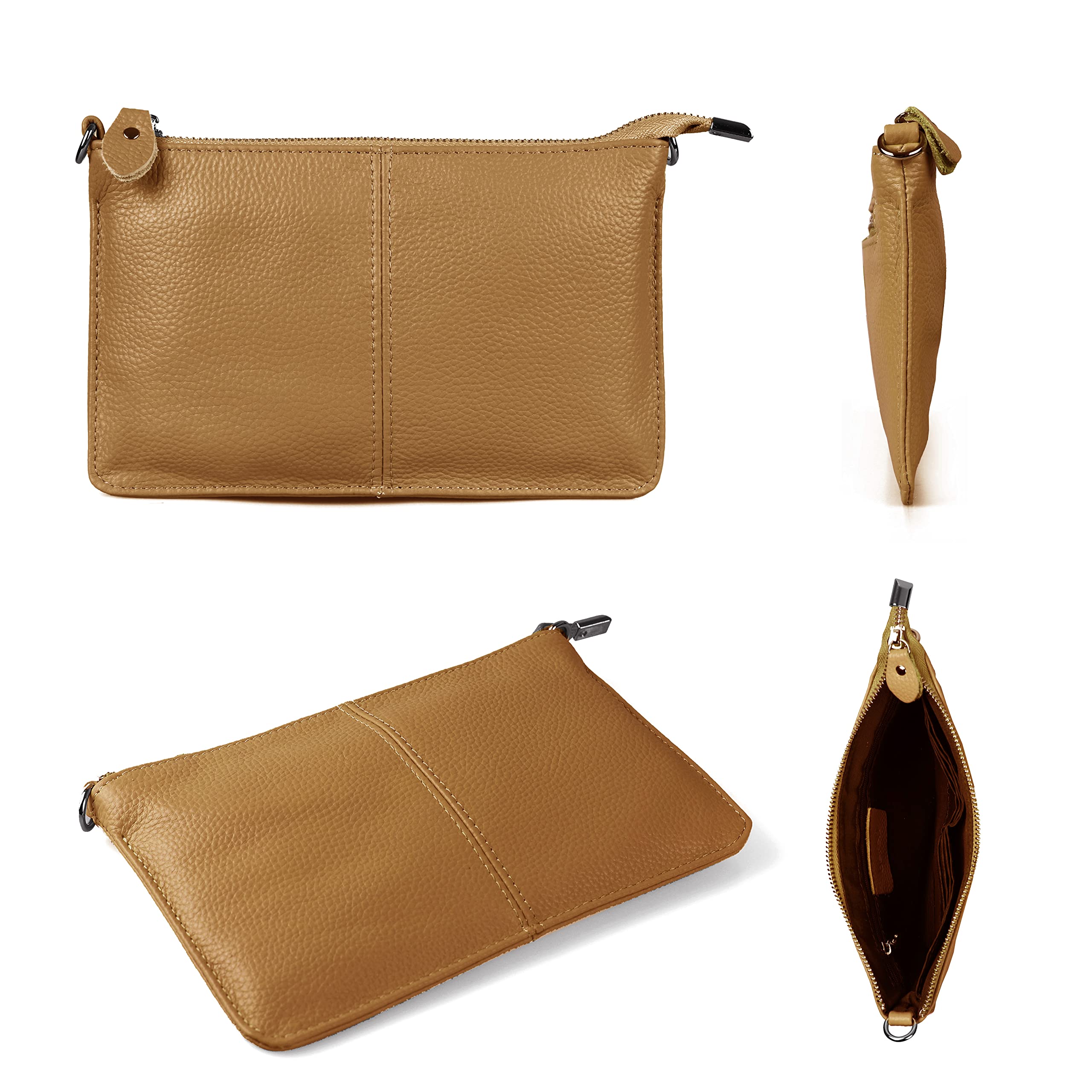befen Genuine Leather Wristlet Clutch Wallet Purses Small Crossbody Bags for Women with RFID Blocking Card Slots