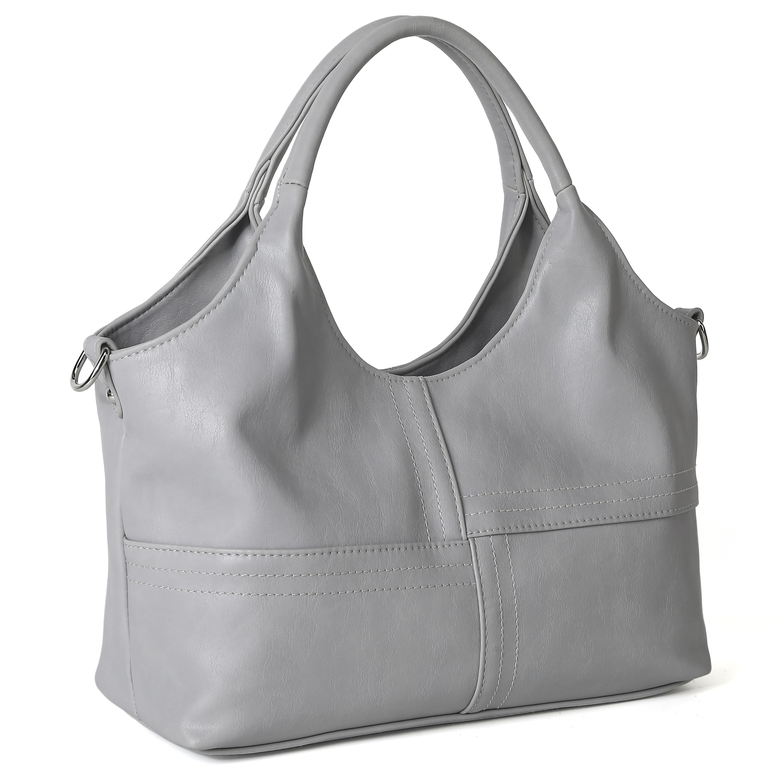 KOGTLA Medium Vegan Leather Purses for Women with Detachable Satchel Strap, Ladies Handbags, Tote Hobo Bags with Two-Handle
