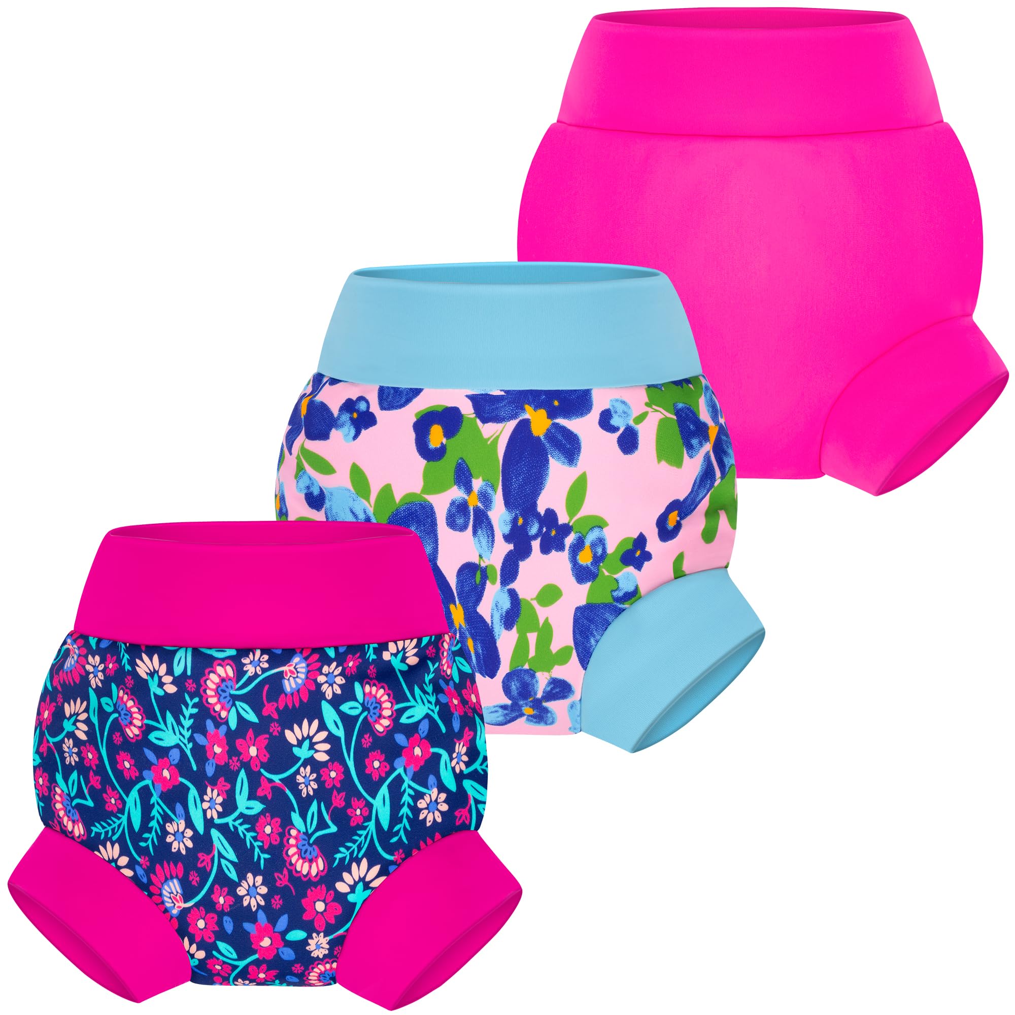 BIG ELEPHANT Baby Swim Diapers 3pcs, Reusable Adjustable Washable Waterproof Swimming Diaper for Boy's and Girl's 6Months - 5 Years