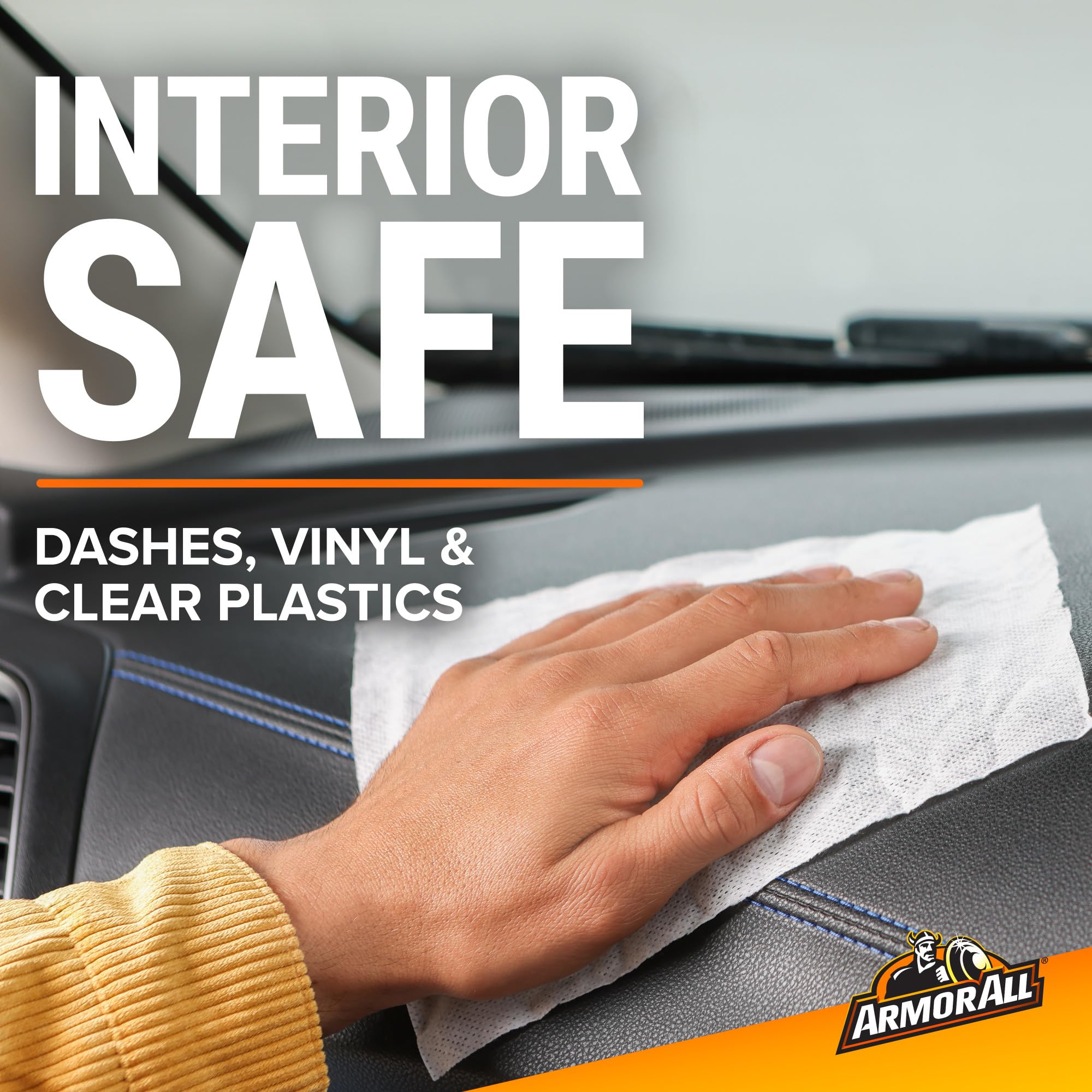 Armor All Interior Car Cleaning Wipes, 25 Count Canister, Powerful Cleaning for Dashboards, Vinyl, Clear Plastics, Carpet and Fabric