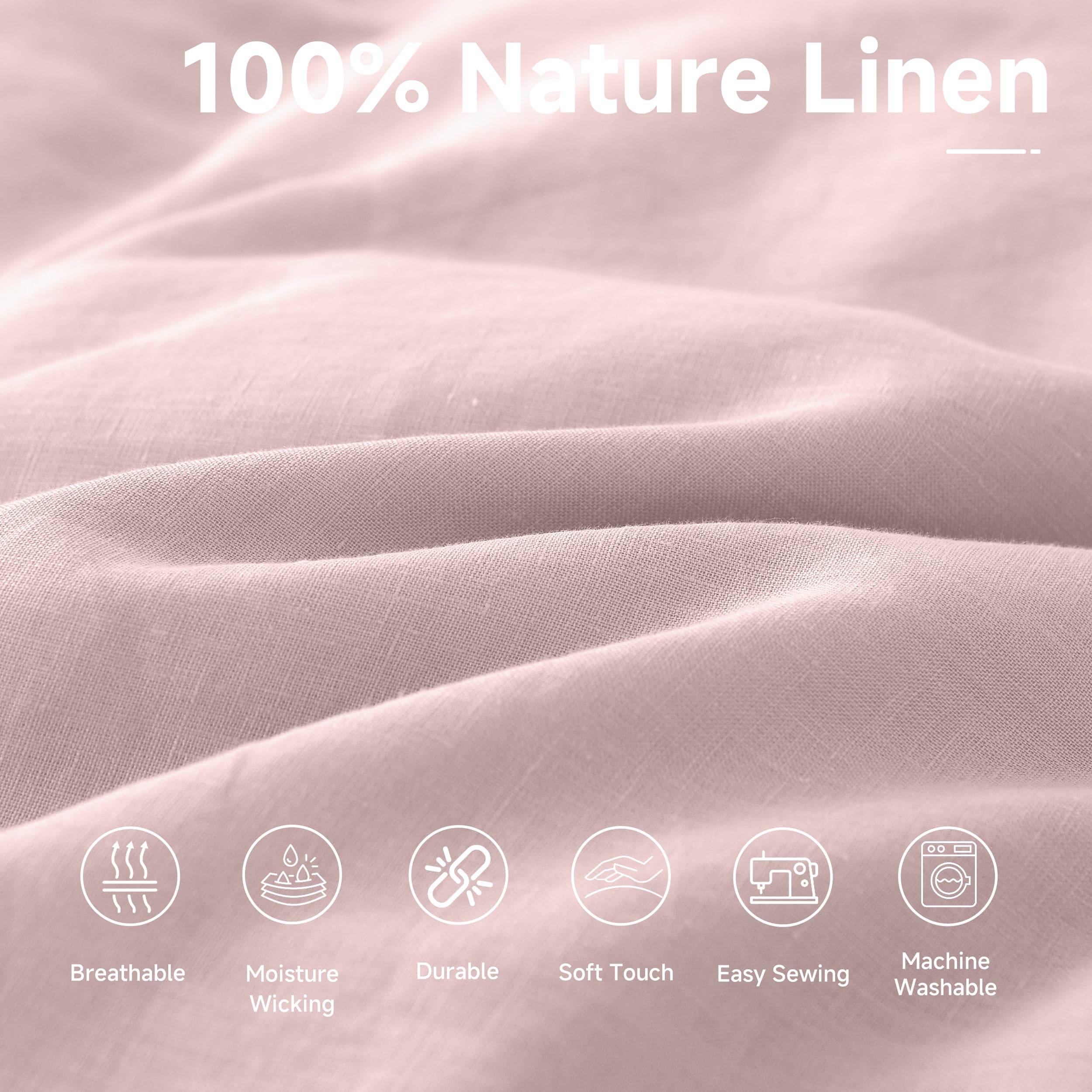 Simple&Opulence 100% Nature Pure Linen Fabric 78 Inch by The Yard, Plain Solid Color Linen Fabric for Sewing, Embroidery, Clothing, Needlework, Bag, Tablecloths, Garments Craft Accessories(Dusty Blue)