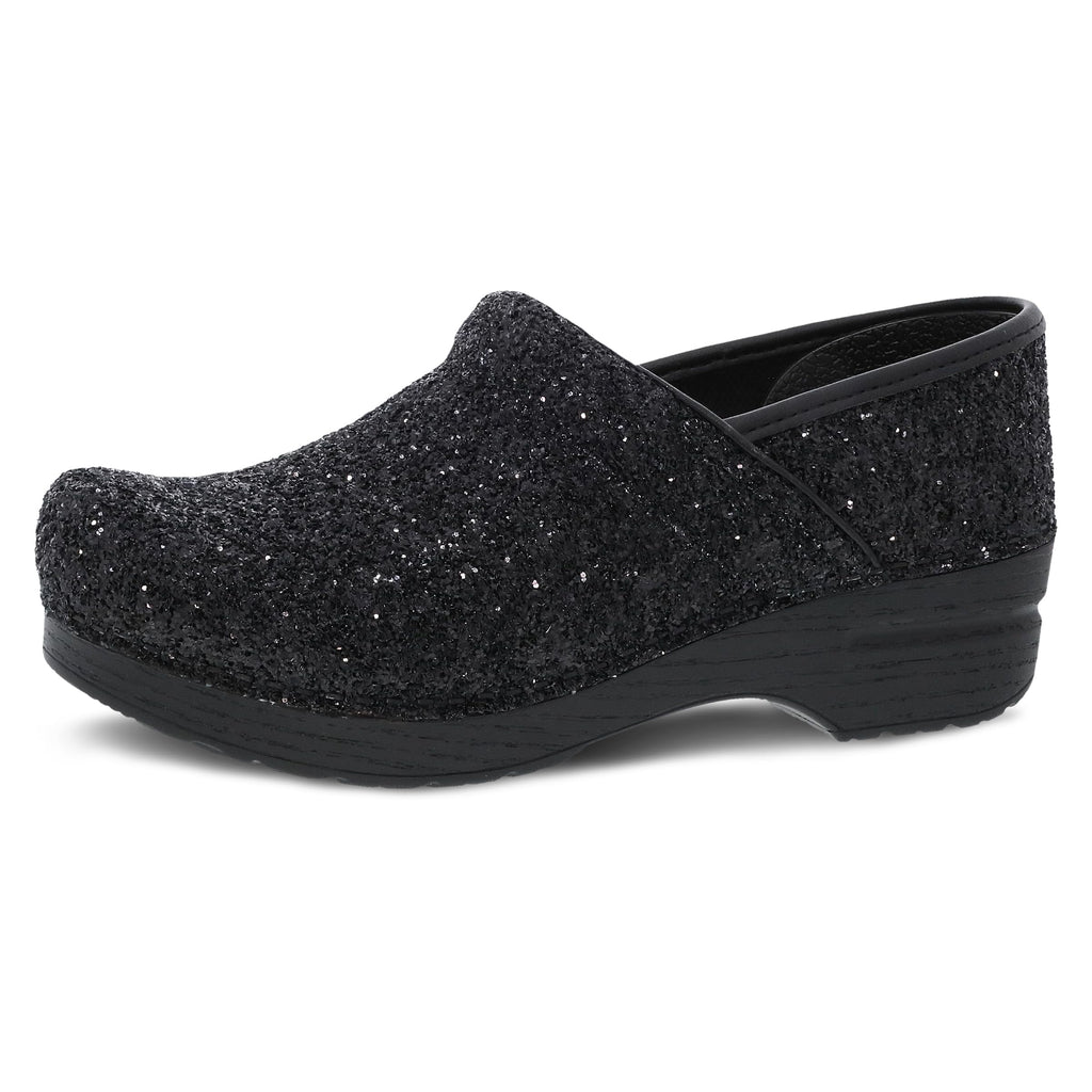 Dansko Professional Glitter Slip-On Clogs for Women – Rocker Sole and Arch Support for Comfort – Shiny and Stylish Glitter Uppers