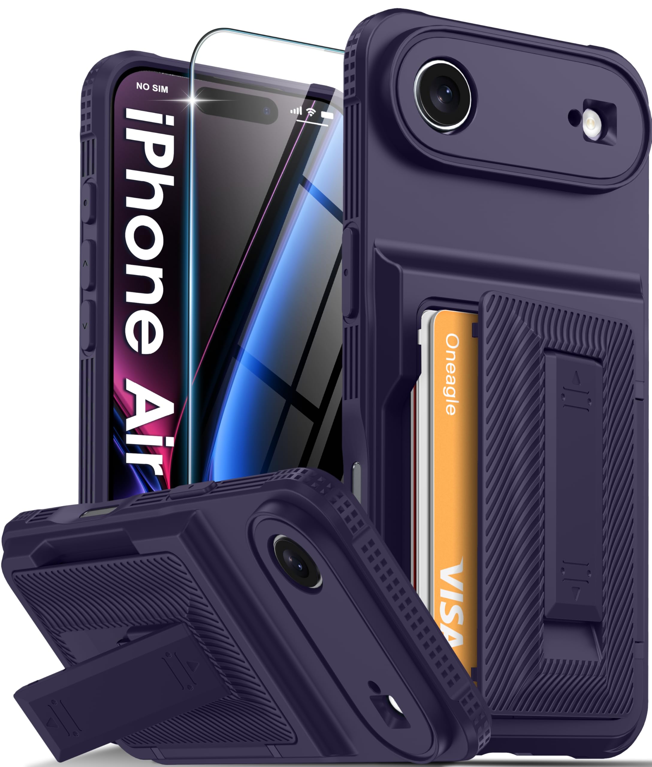 Oneagle Wallet for iPhone 16 Pro Max Case with Card Holder (4-5 Cards) [RFID Blocking] [Privacy Screen Protector] Full Camera Protection & Kickstand, 15FT Shockproof Phone Case for iPhone 16 Pro Max