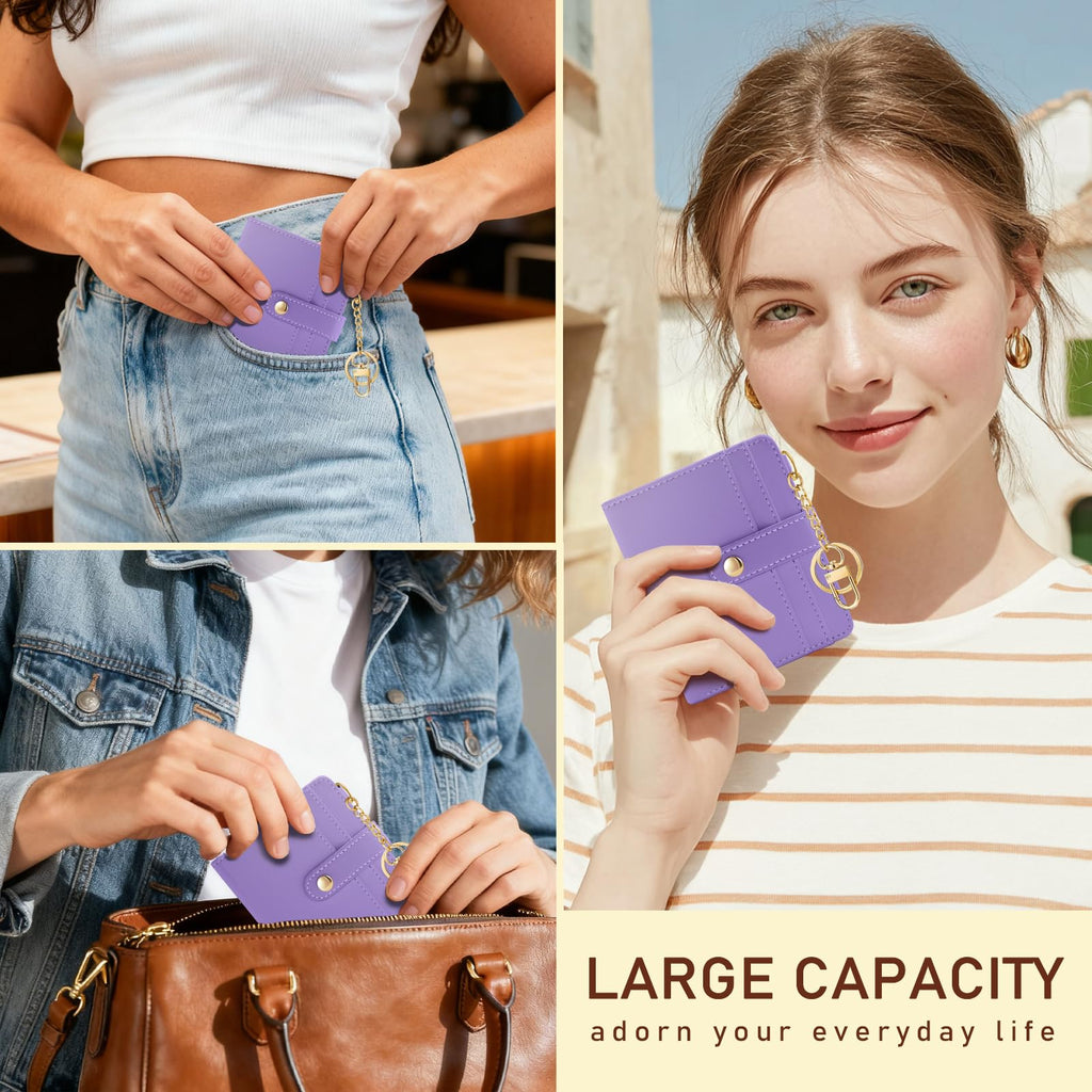 Jogjam Small Ladies Wallet, Rfid Slim Thin Compact Credit Card Women Wallet, PU Leather Bifold Cash Wallet, Zipper Coin Pocket & ID Window, Female Gifts Beige and Brown