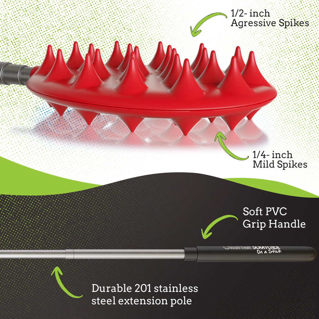 Cactus Scratcher Extendable Big Stick Back Scratcher - Extends 29" Long Double Sided Retractable Scratching Tool for Hand, Neck, Head, and Body - Universal Gift for Family, Pets, and Friends, Glow