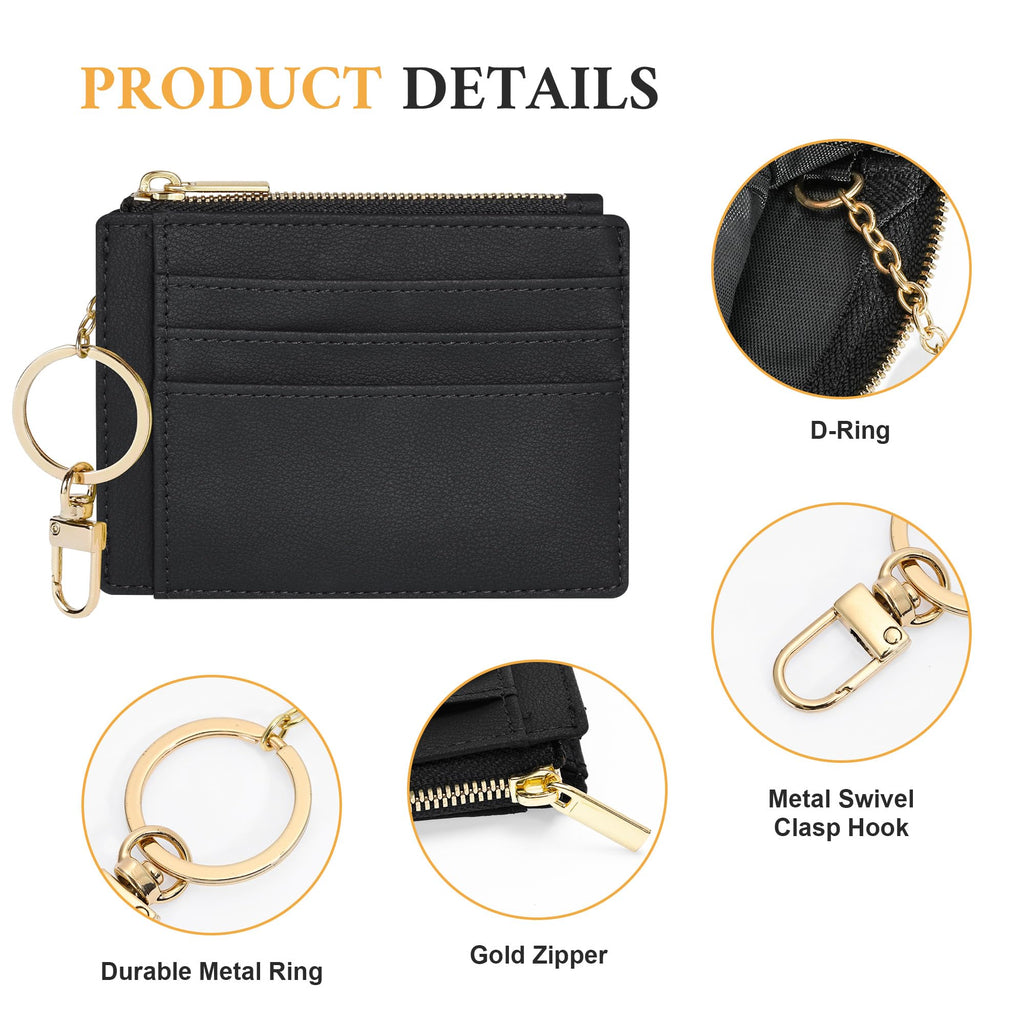 Sodsay Card Case Slim Front Pocket Wallet for Women Credit Card Holder with Keychain | Slim, Credit Card Holder, Front Pocket, with Keychain | Slim