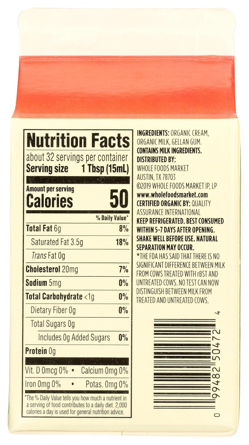 365 by Whole Foods Market Organic Heavy Cream, 16 OZ