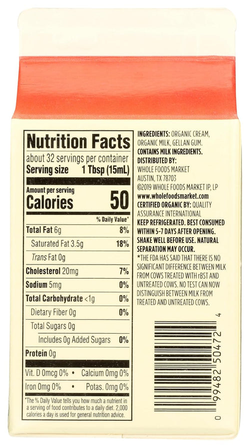 365 by Whole Foods Market Organic Heavy Cream, 16 OZ